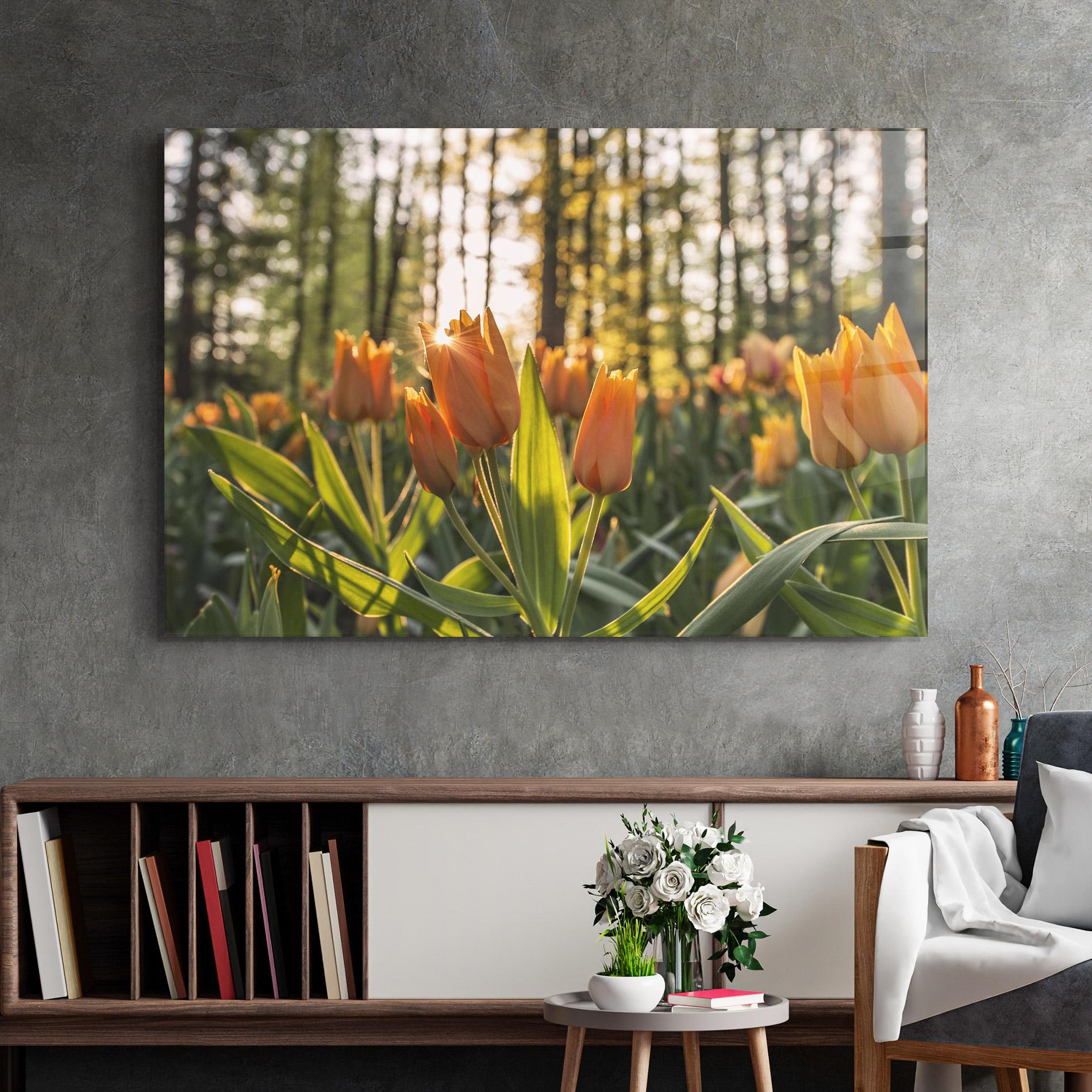 Glasbild Forest Tulips mockup 2