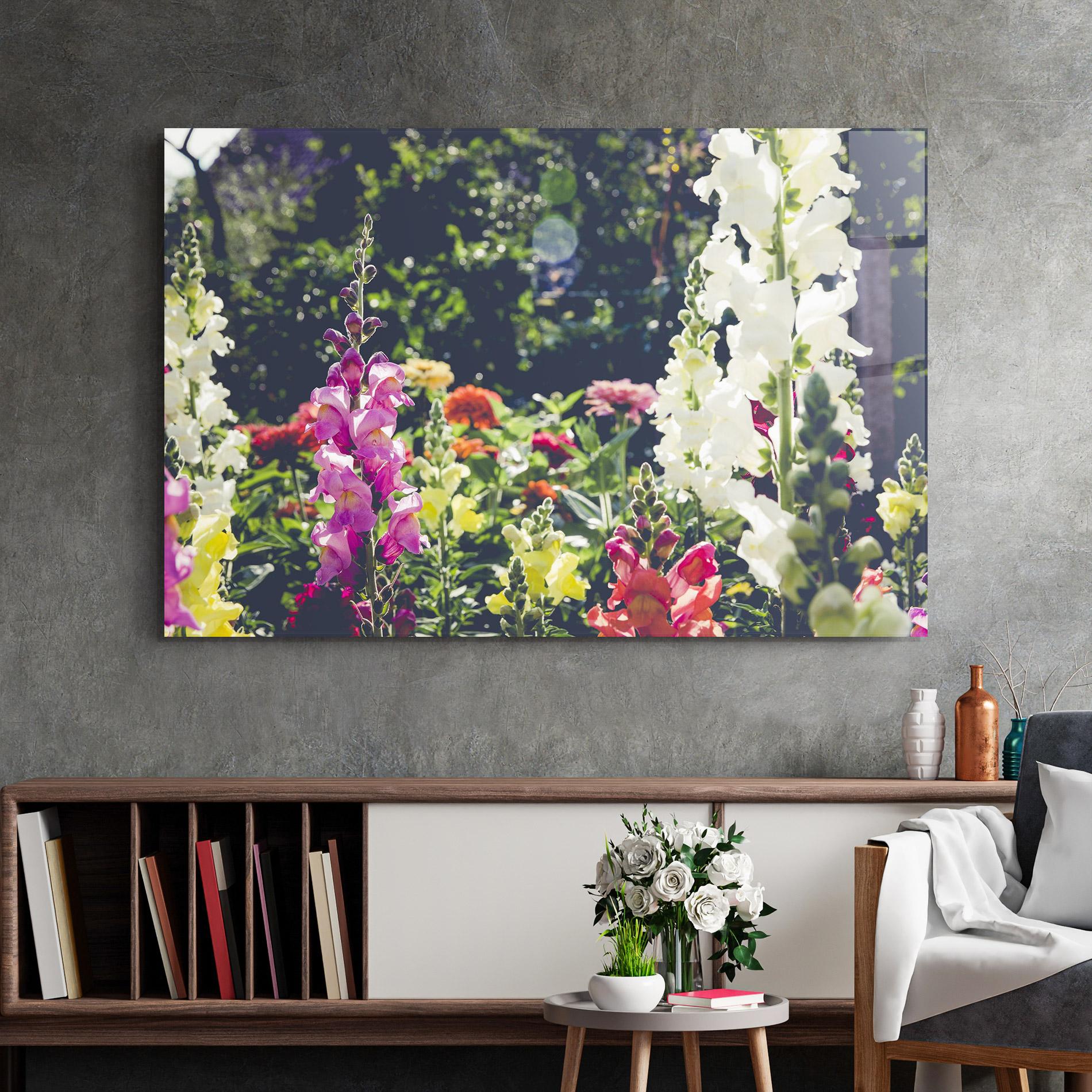 Glasbild Garden Pretty Flowers mockup 2