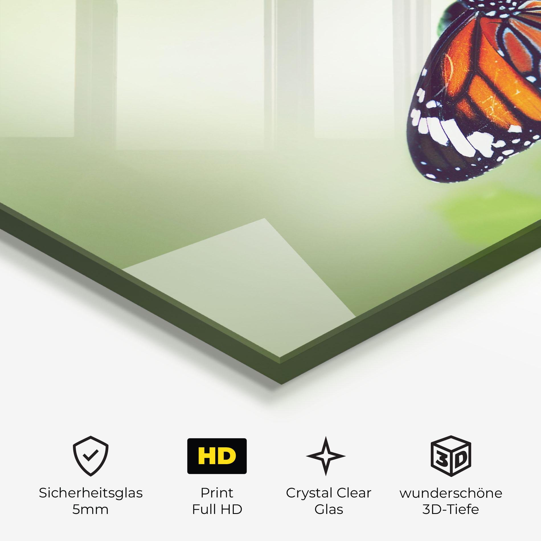 Glasbild Butterfly Wild Plant mockup 3