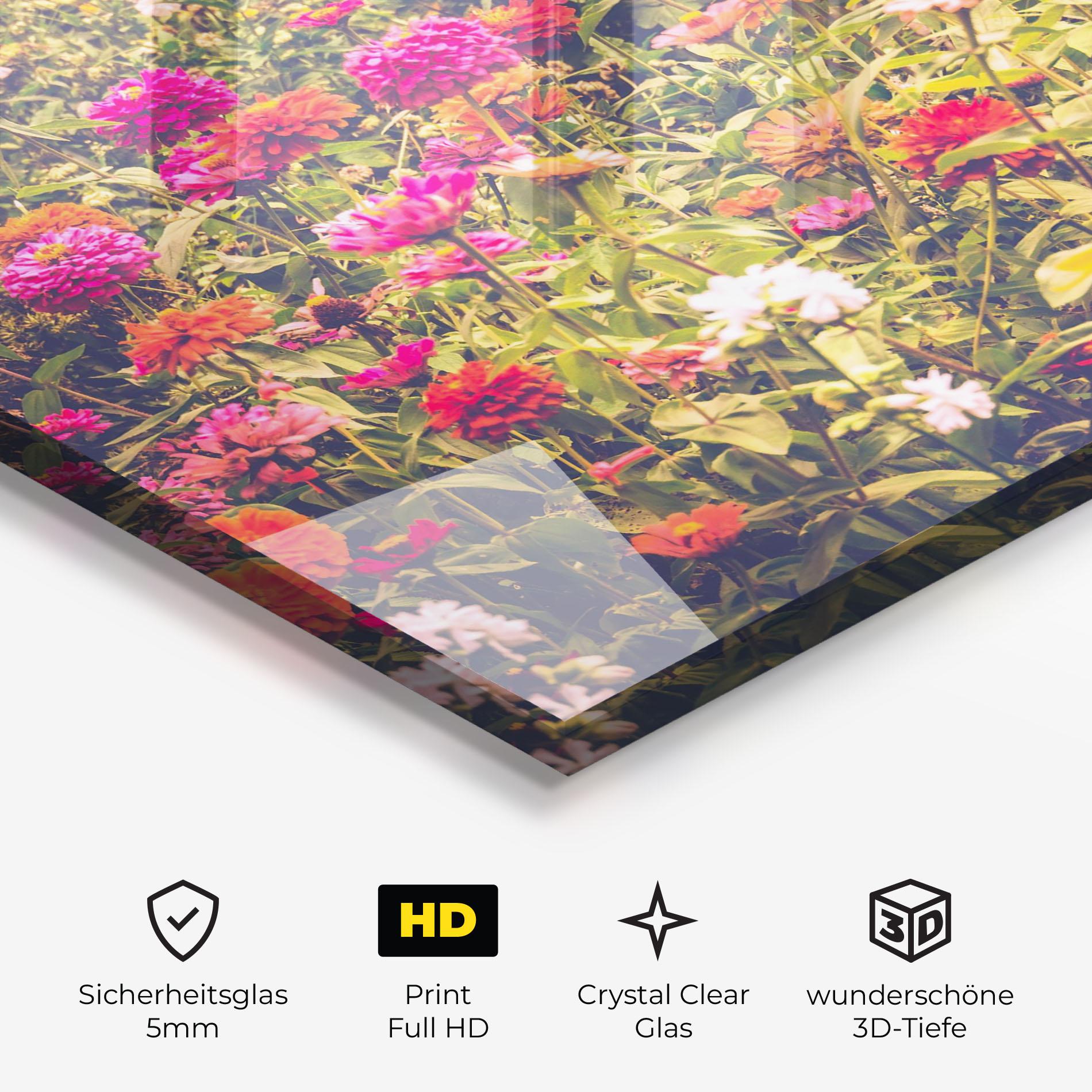 Glasbild Colorful Wild Field mockup 3