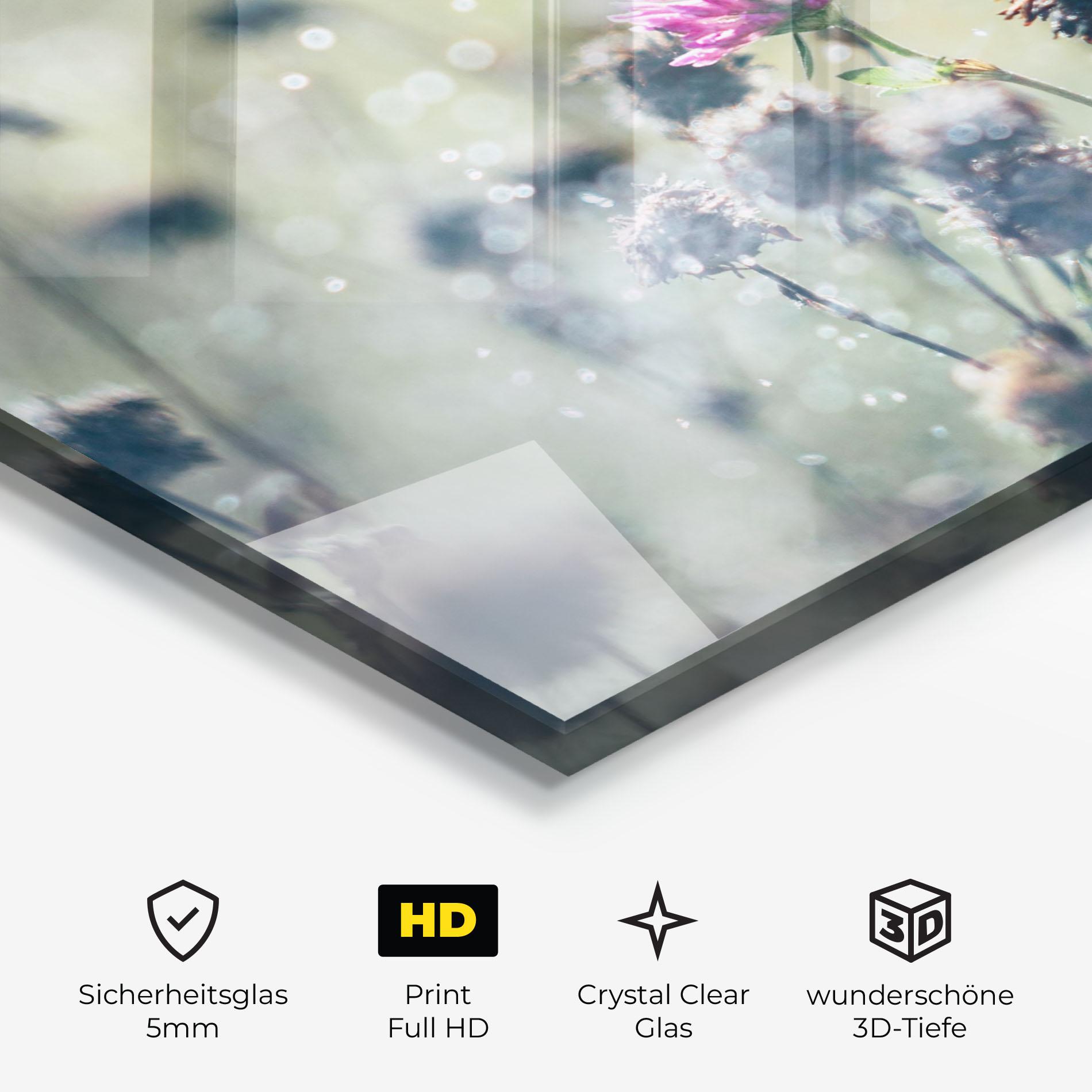 Glasbild Dreamy Purple Flower mockup 3