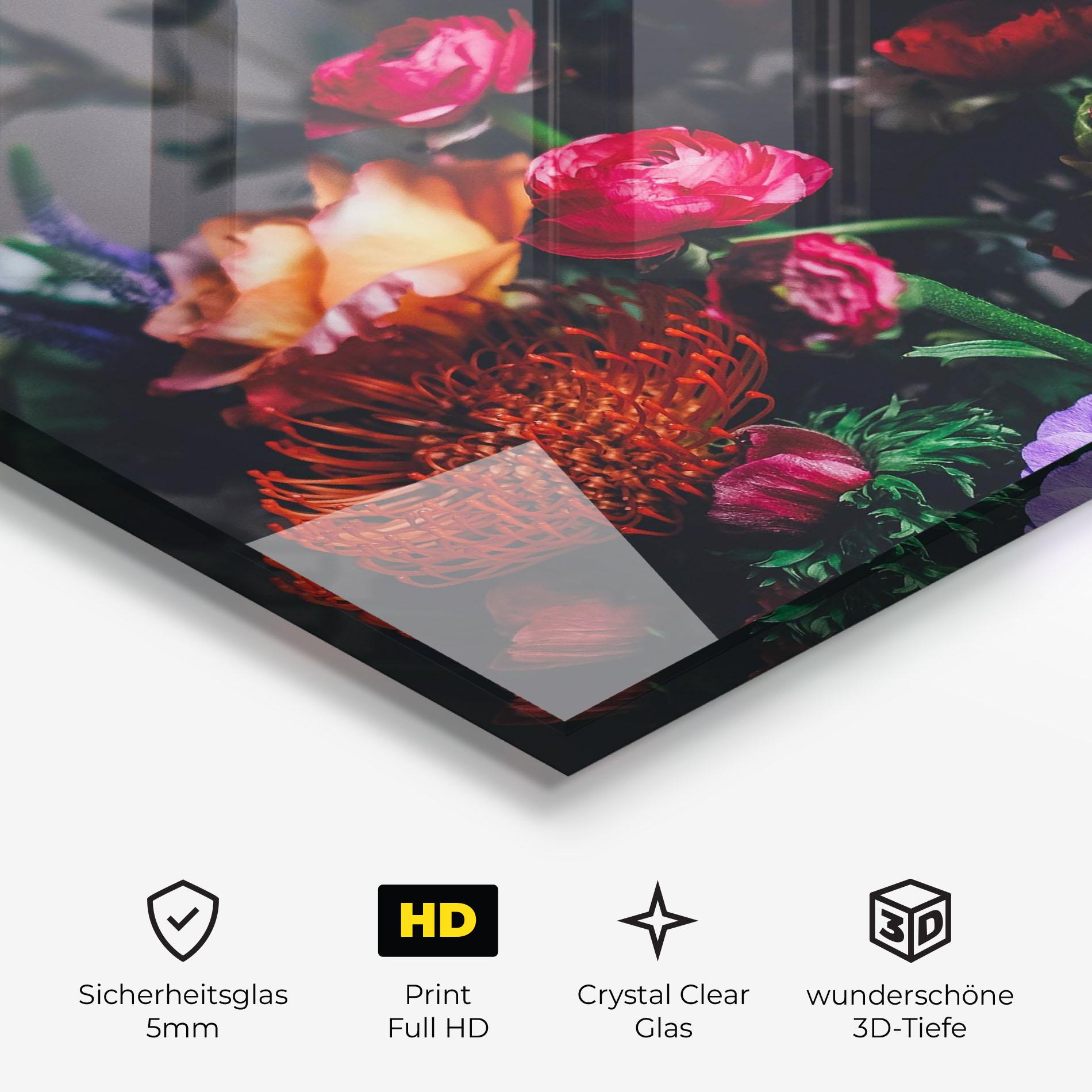 Glasbild Flower Garden mockup 3