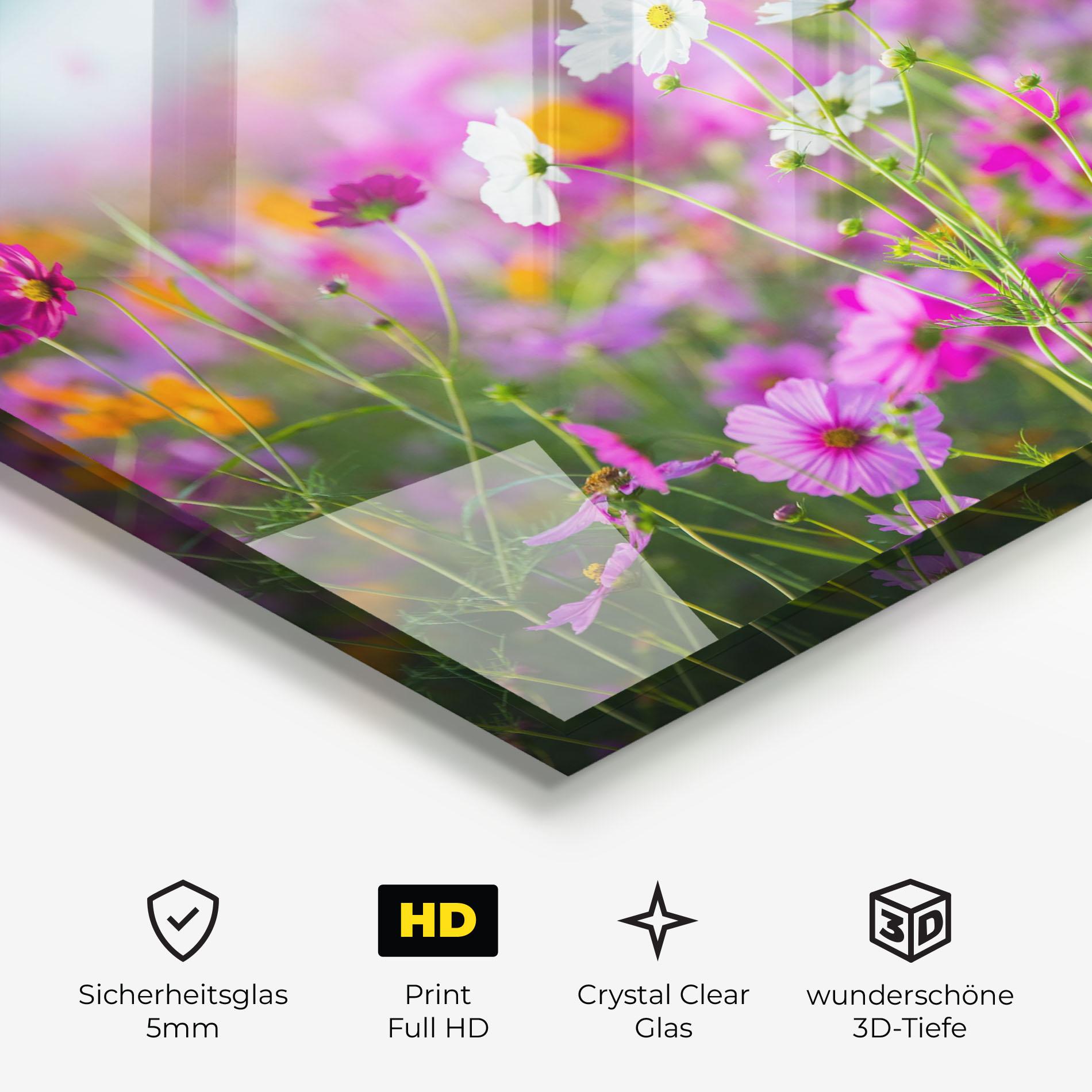 Glasbild Flower Grassland mockup 3