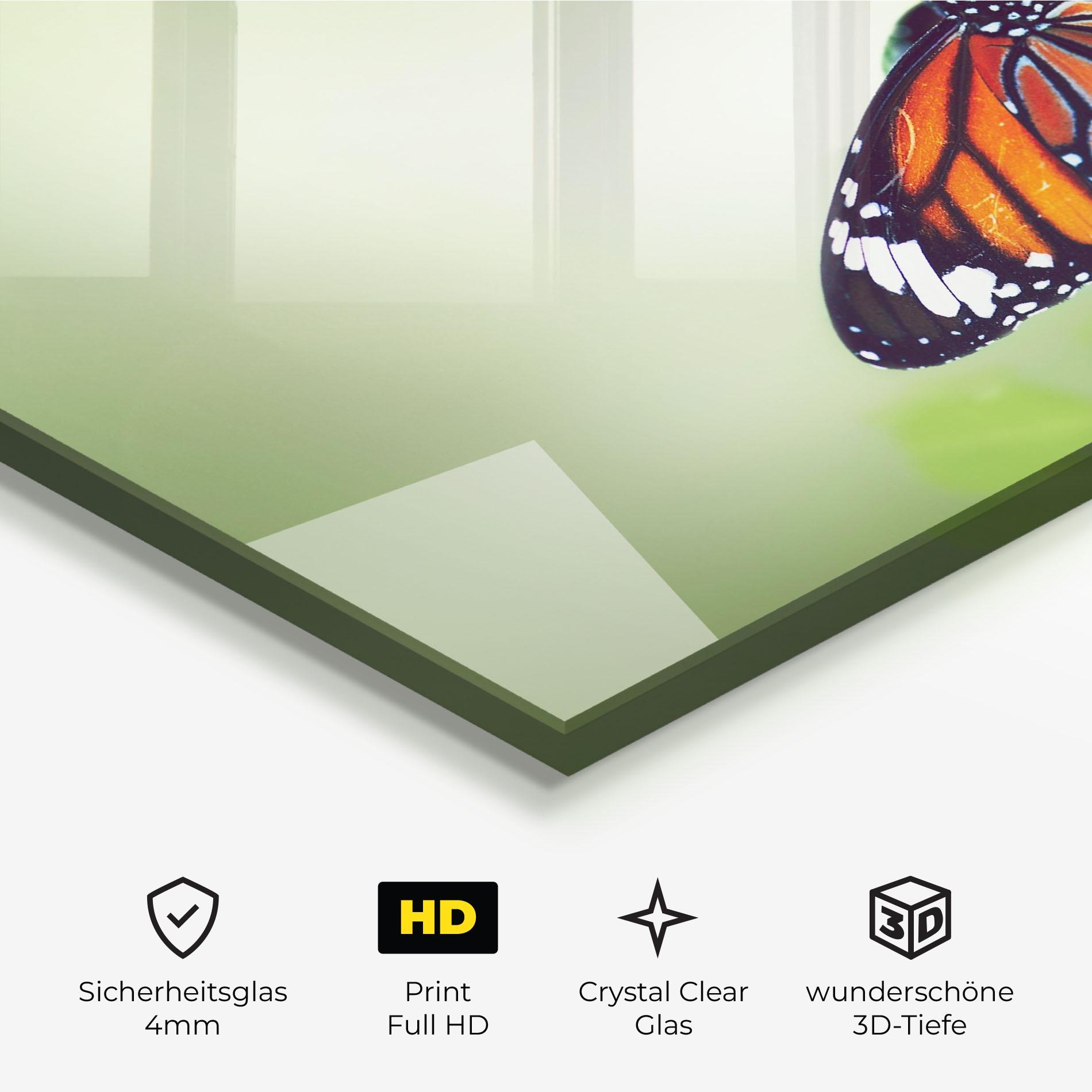 Glasbild Butterfly Wild Plant mockup 3