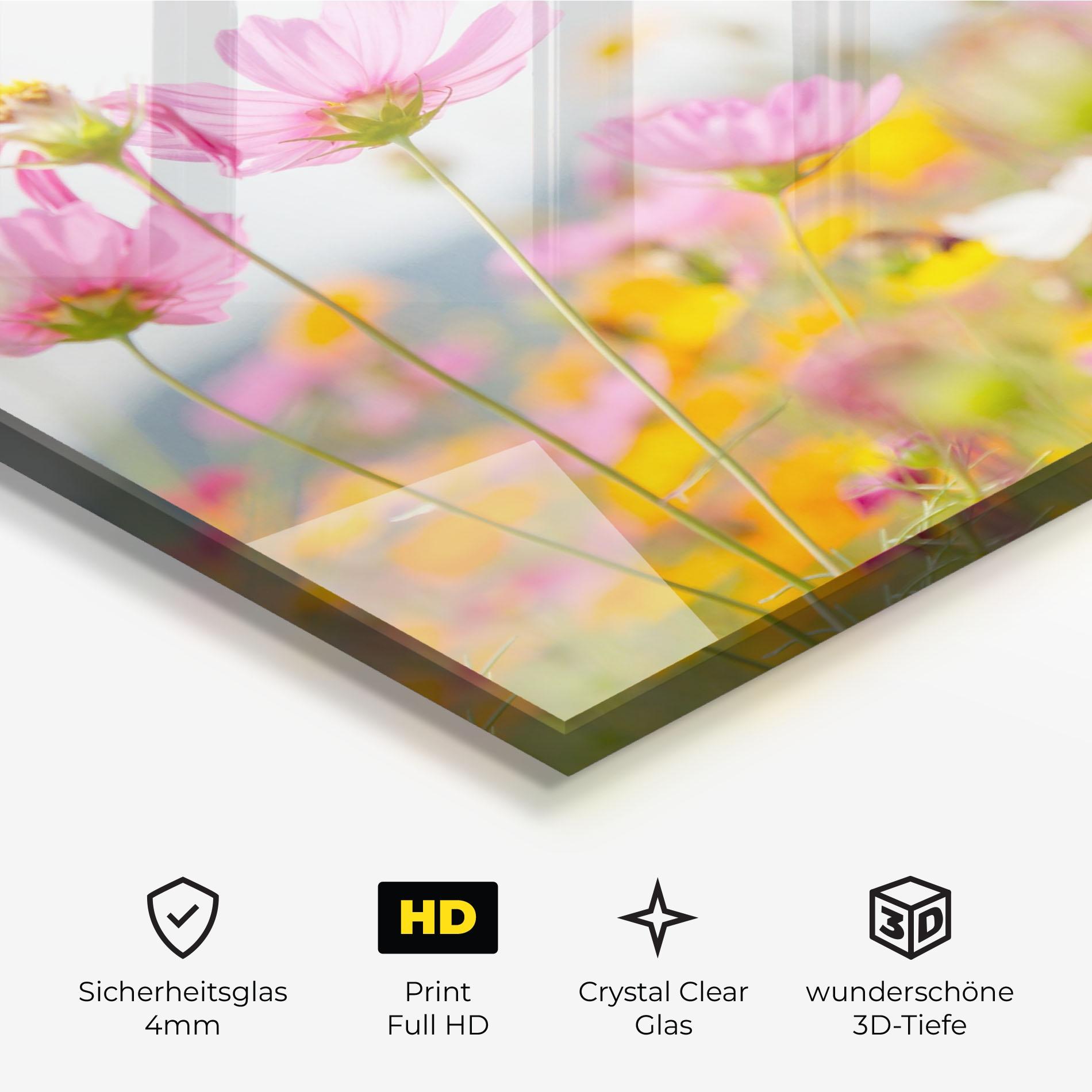Glasbild Cosmos Beauty Flowers mockup 3