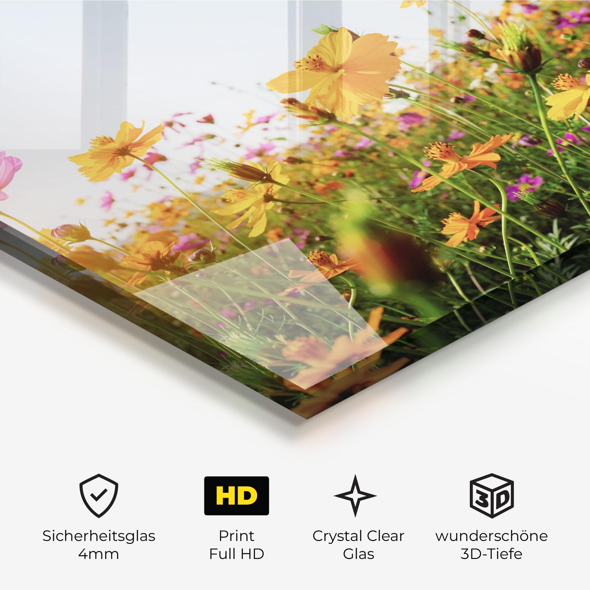 Glasbild Cosmos Field Sunset mockup 3