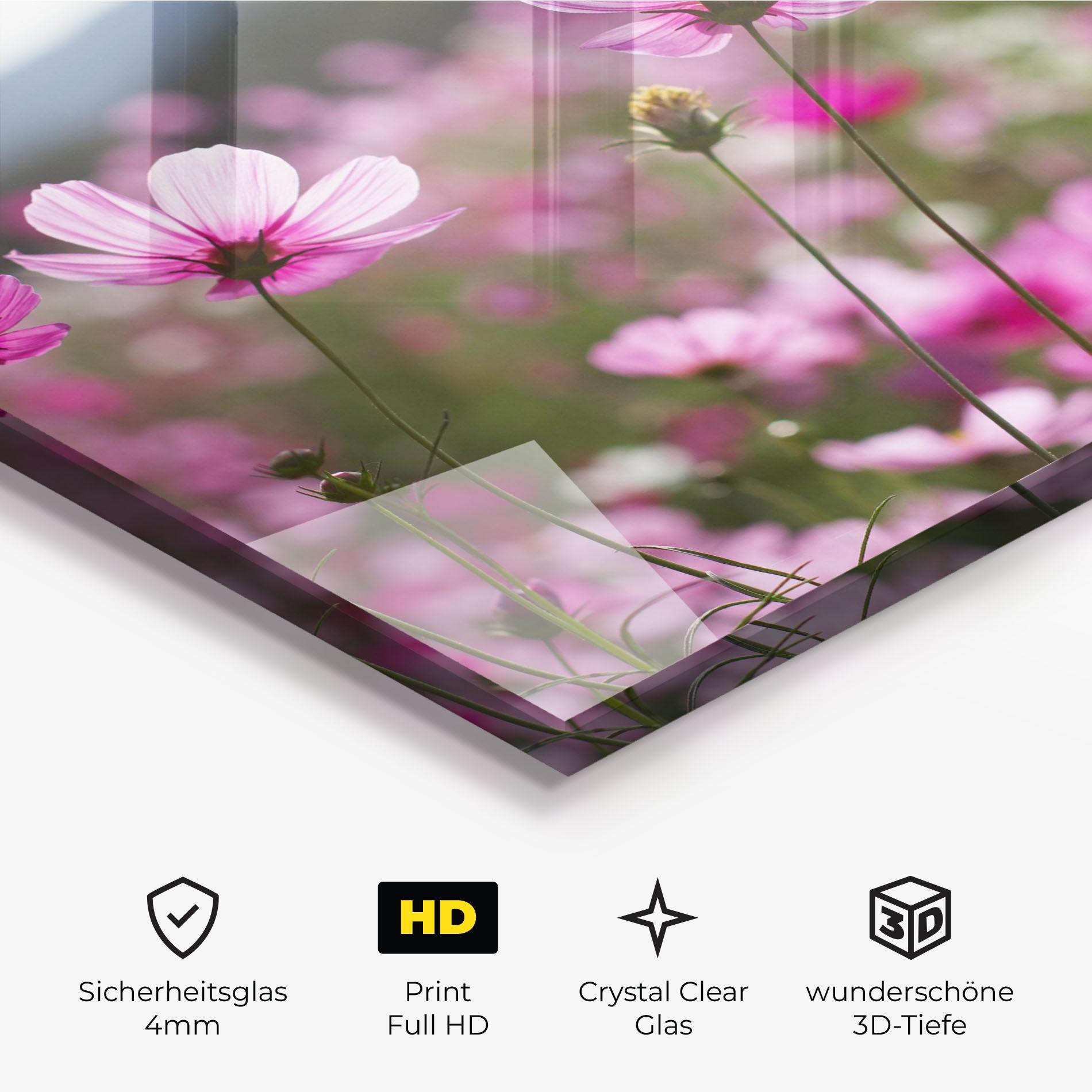 Glasbild Cosmos Flower mockup 3