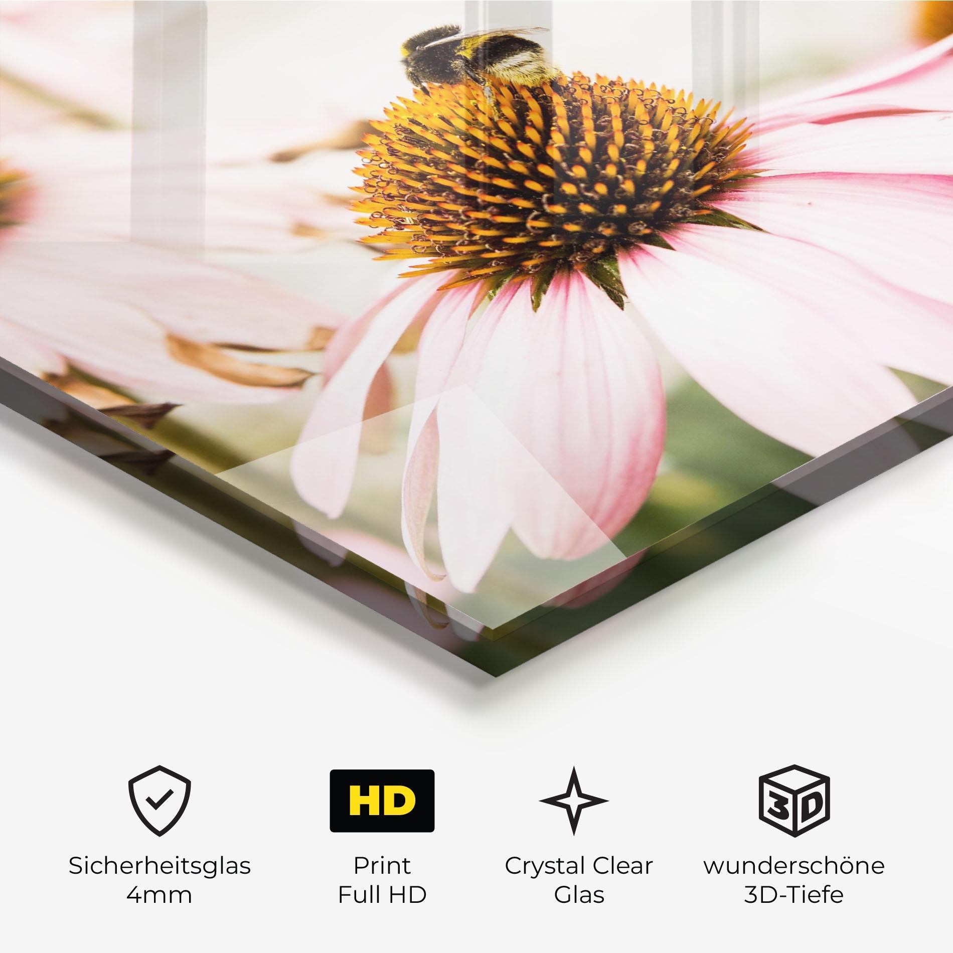 Glasbild Daylight Flower mockup 3