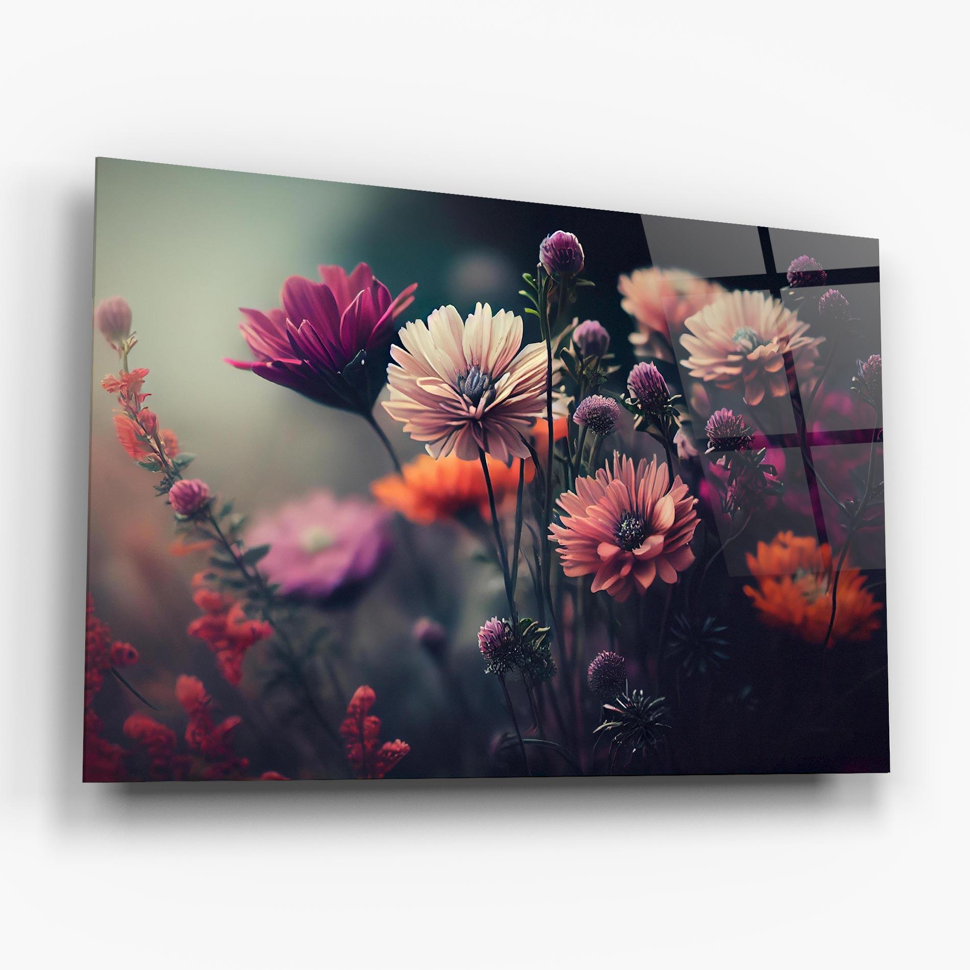 Glasbild Beautiful Flower Garden mockup 6