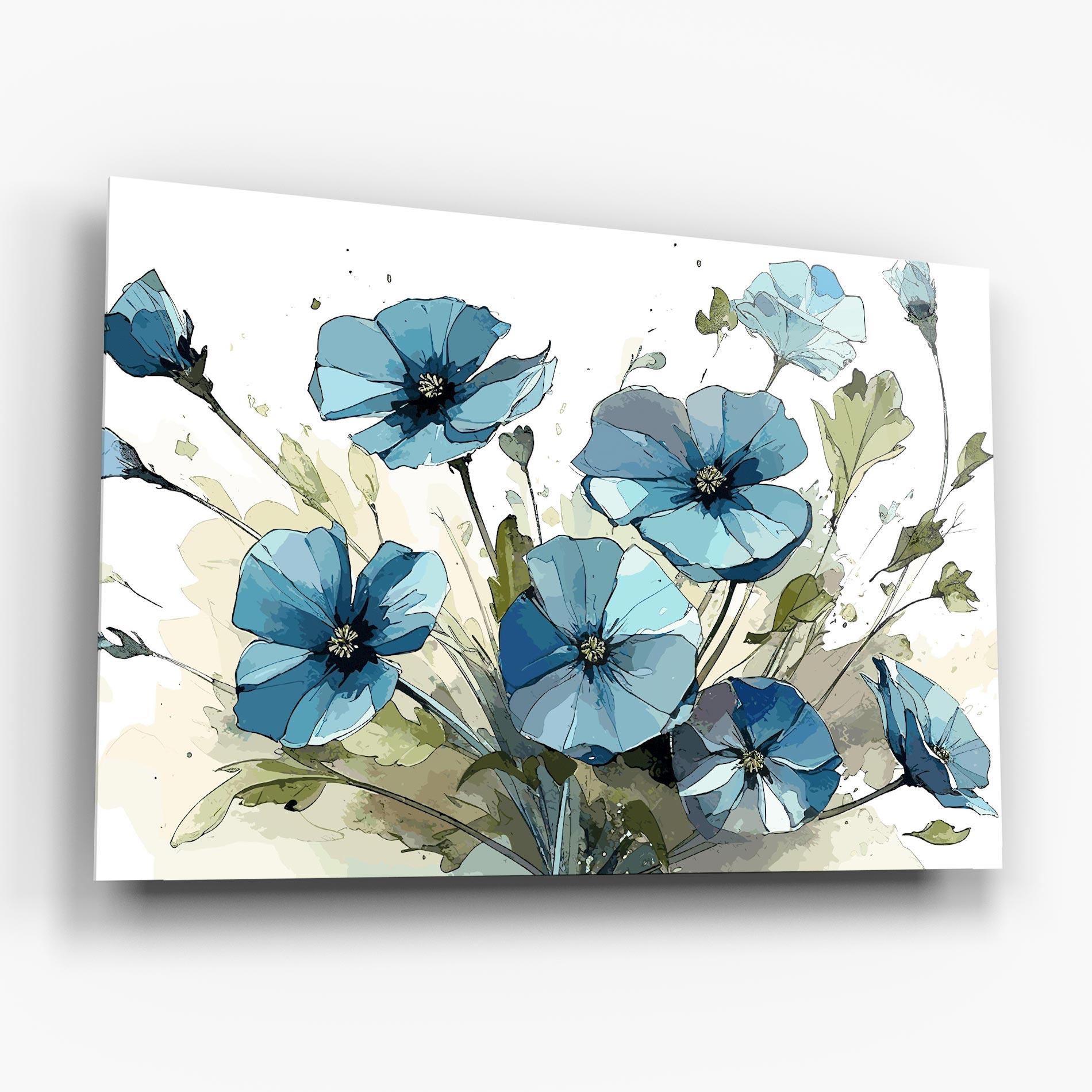 Glasbild Blue Wild Plant mockup 6