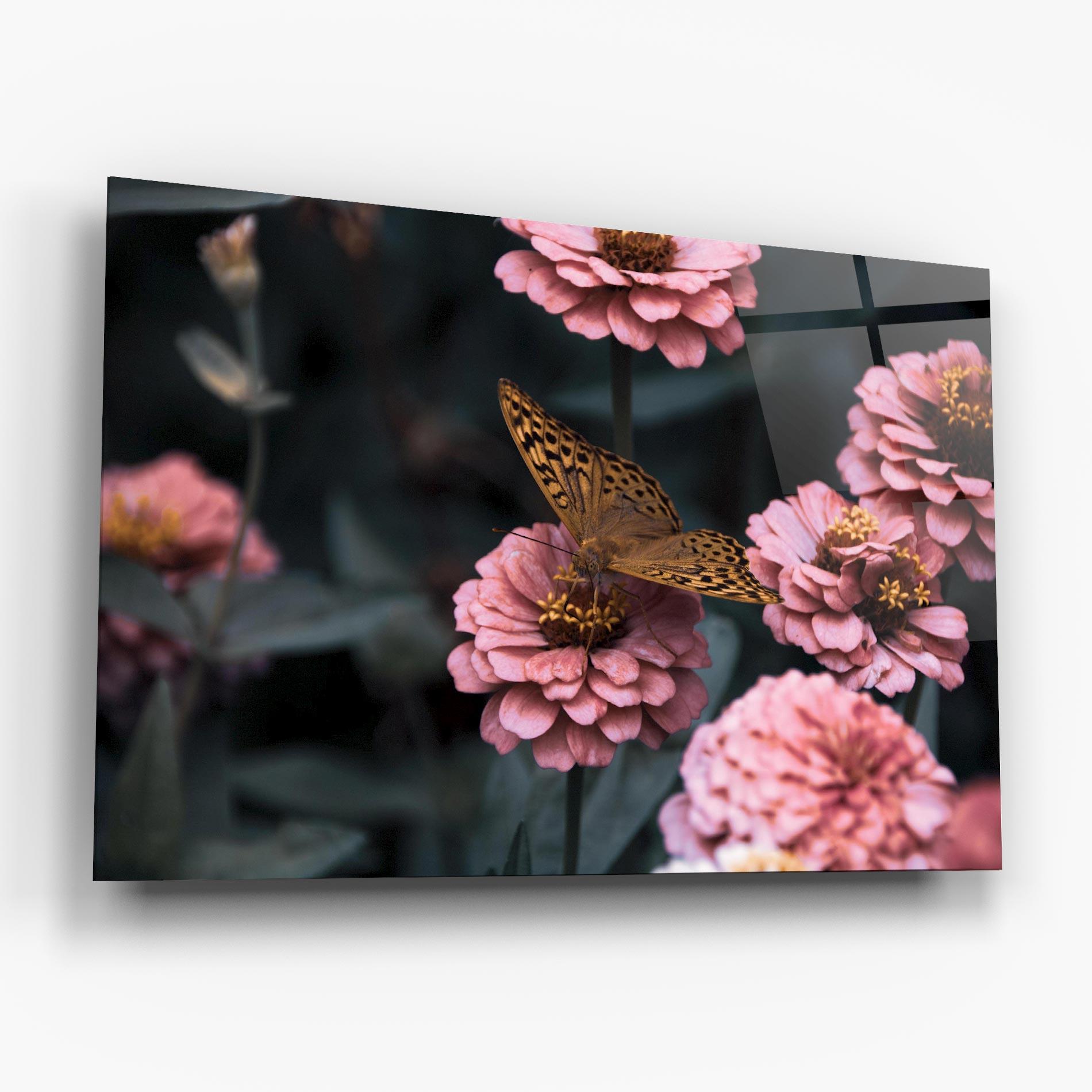 Glasbild Flower Butterfly mockup 6