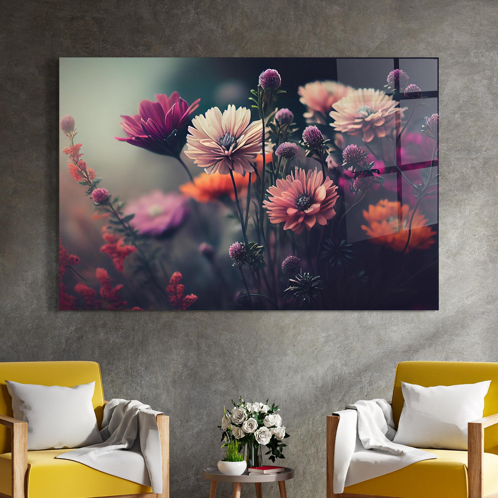 Glasbild Beautiful Flower Garden mockup 4