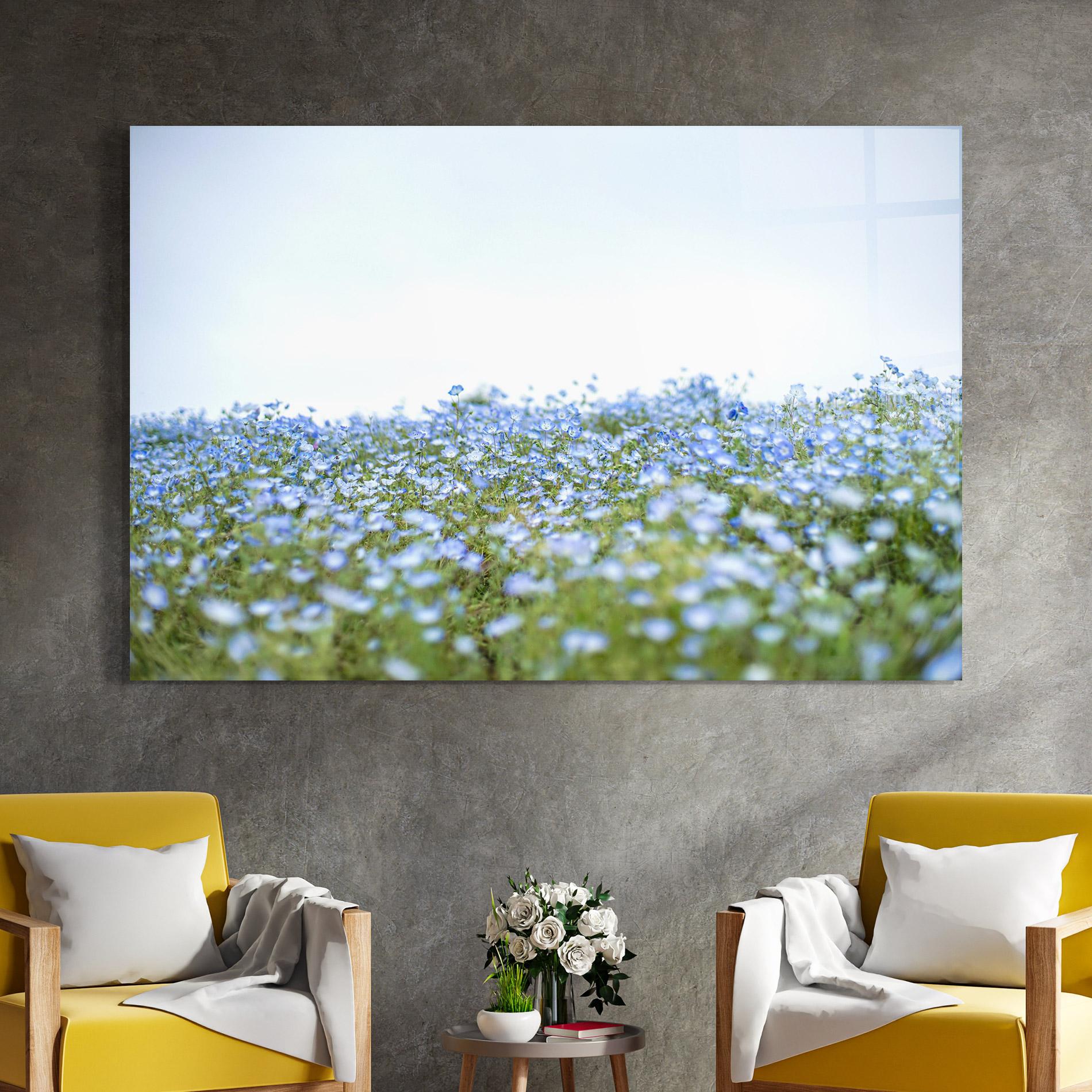 Glasbild Blue Wild Flowers mockup 4