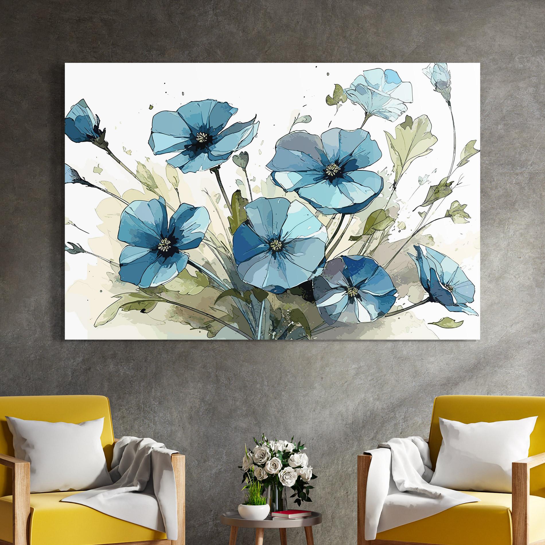 Glasbild Blue Wild Plant mockup 4