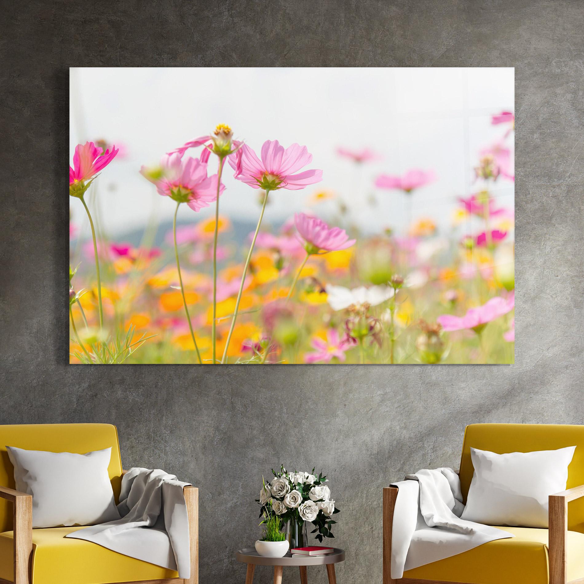 Glasbild Cosmos Beauty Flowers mockup 4