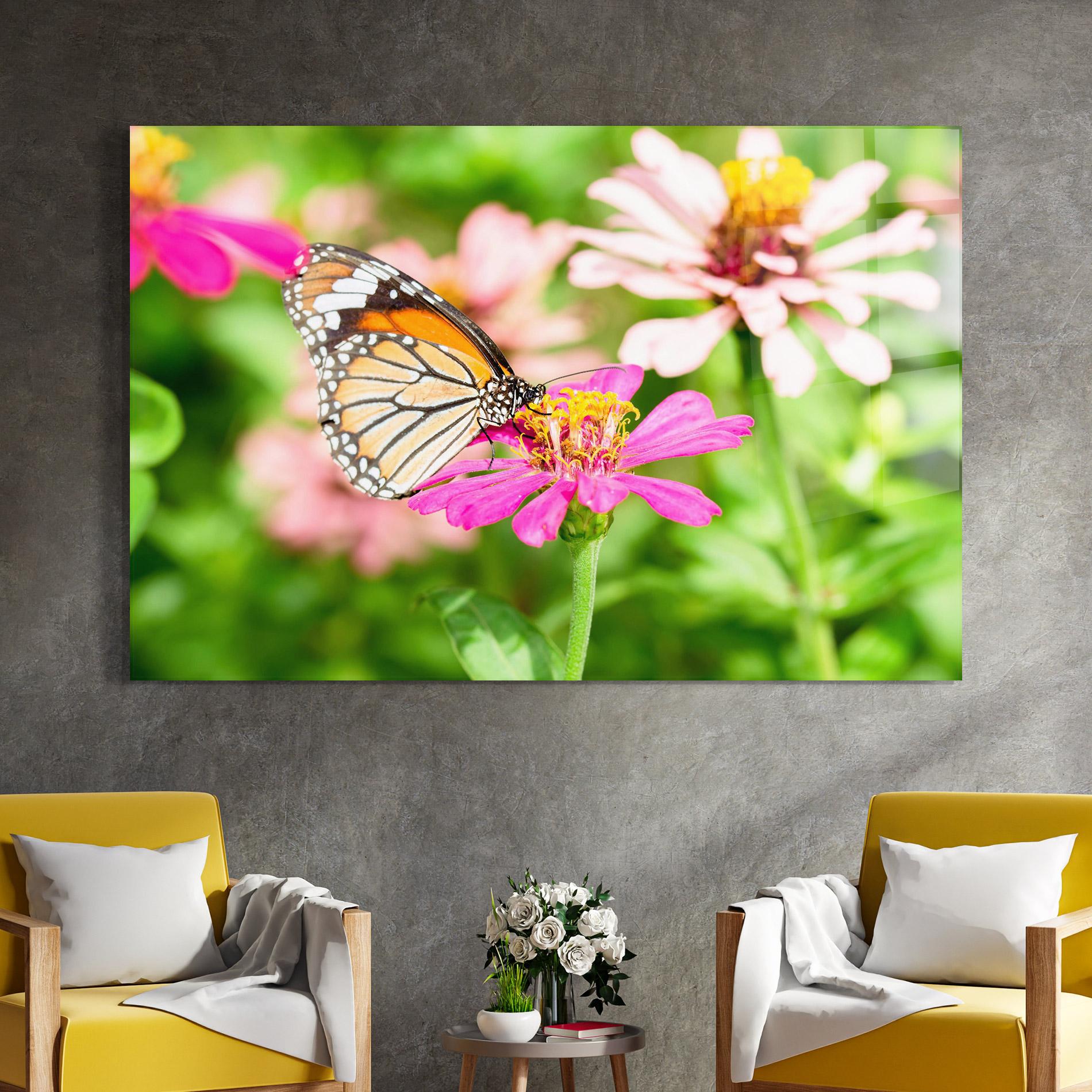 Glasbild Daylight Butterfly mockup 4