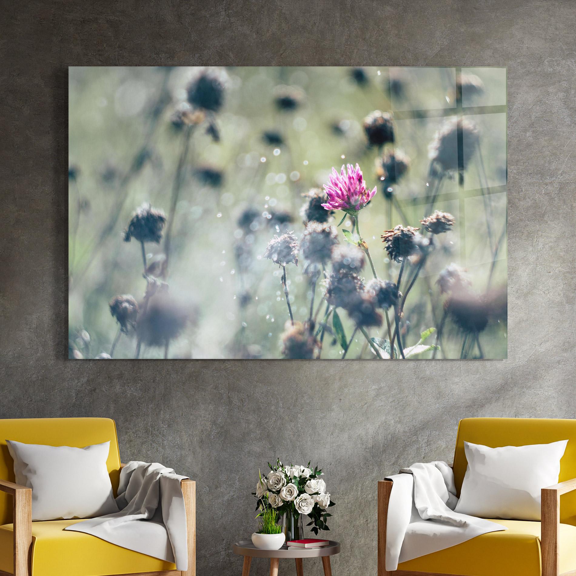 Glasbild Dreamy Purple Flower mockup 4