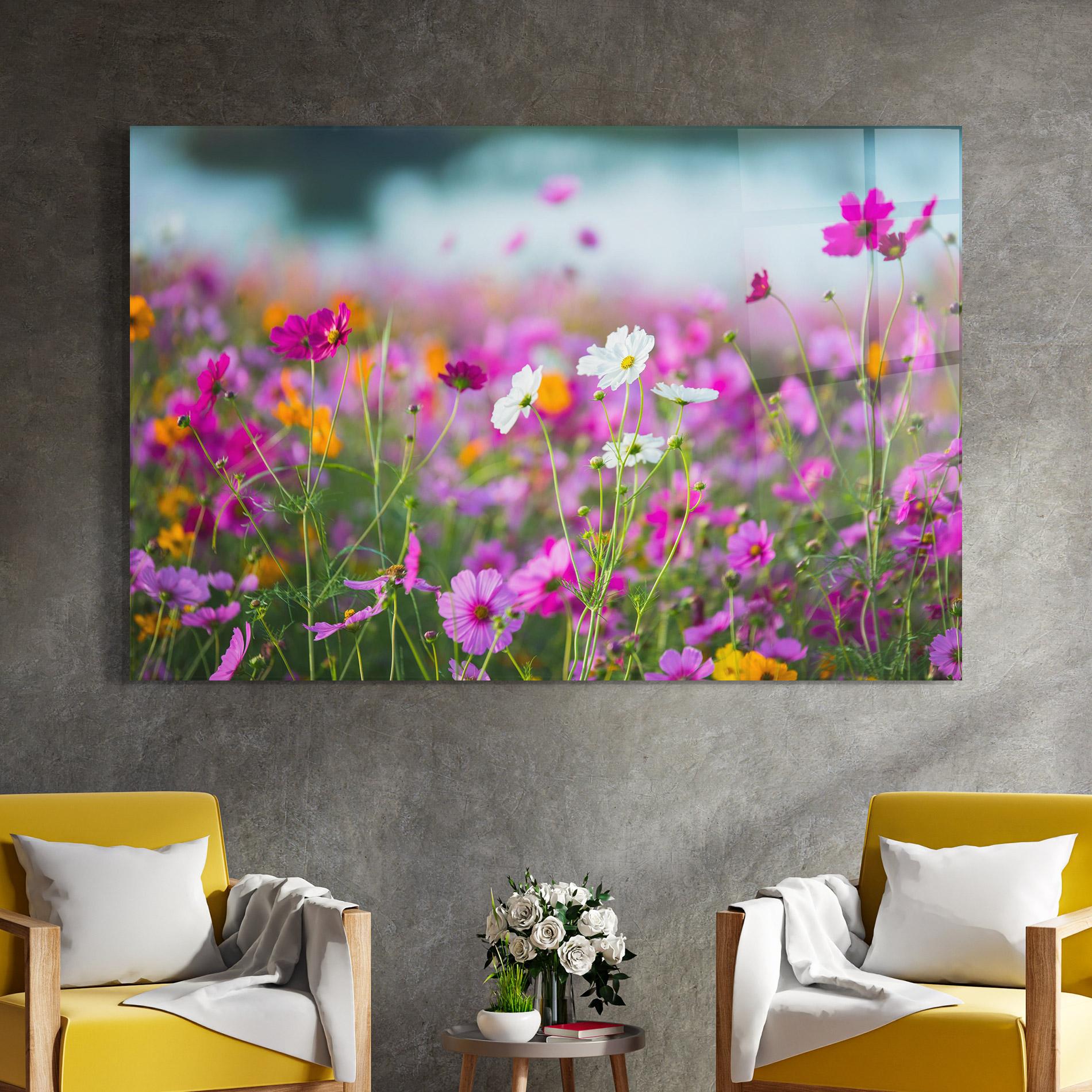 Glasbild Flower Grassland mockup 4