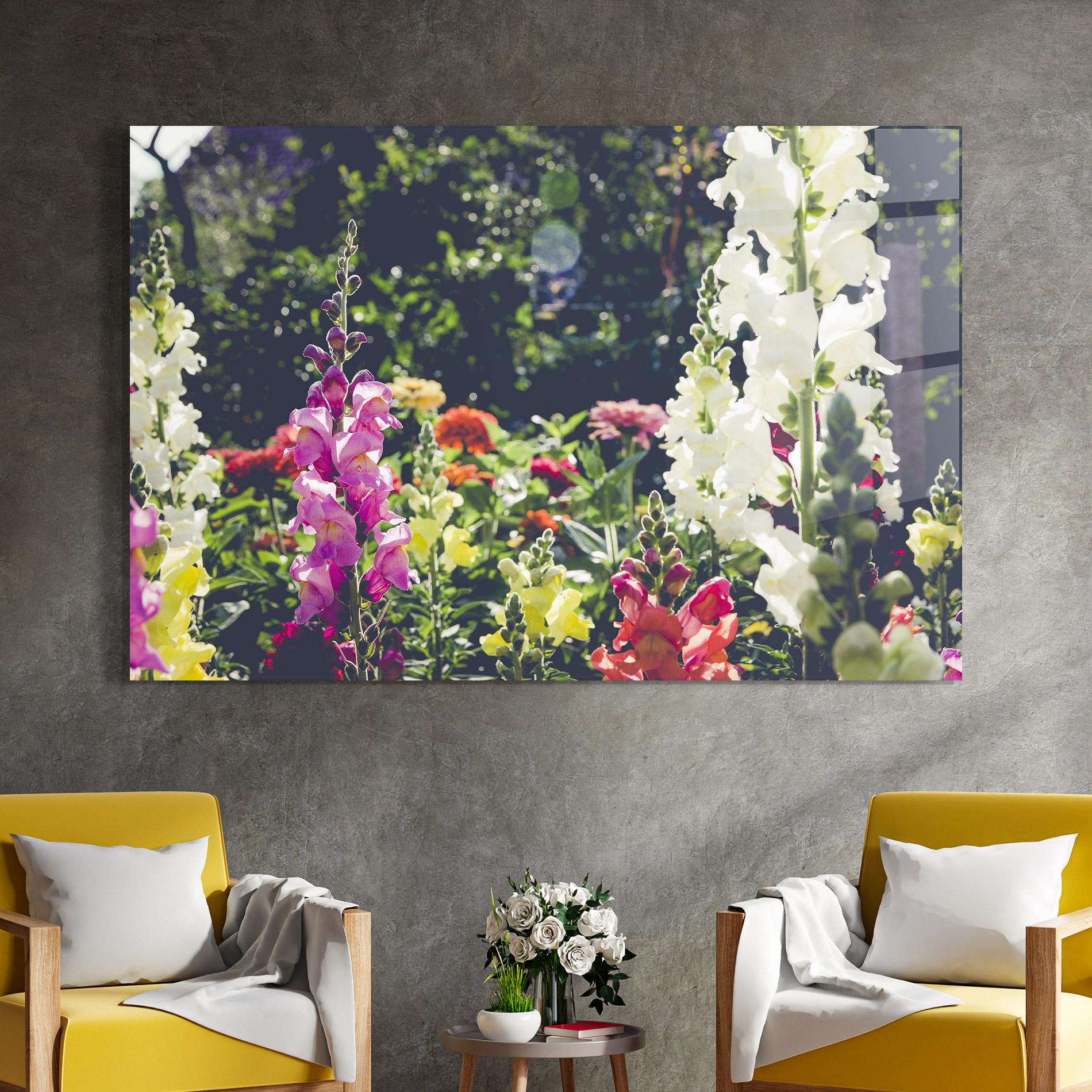 Glasbild Garden Pretty Flowers mockup 4