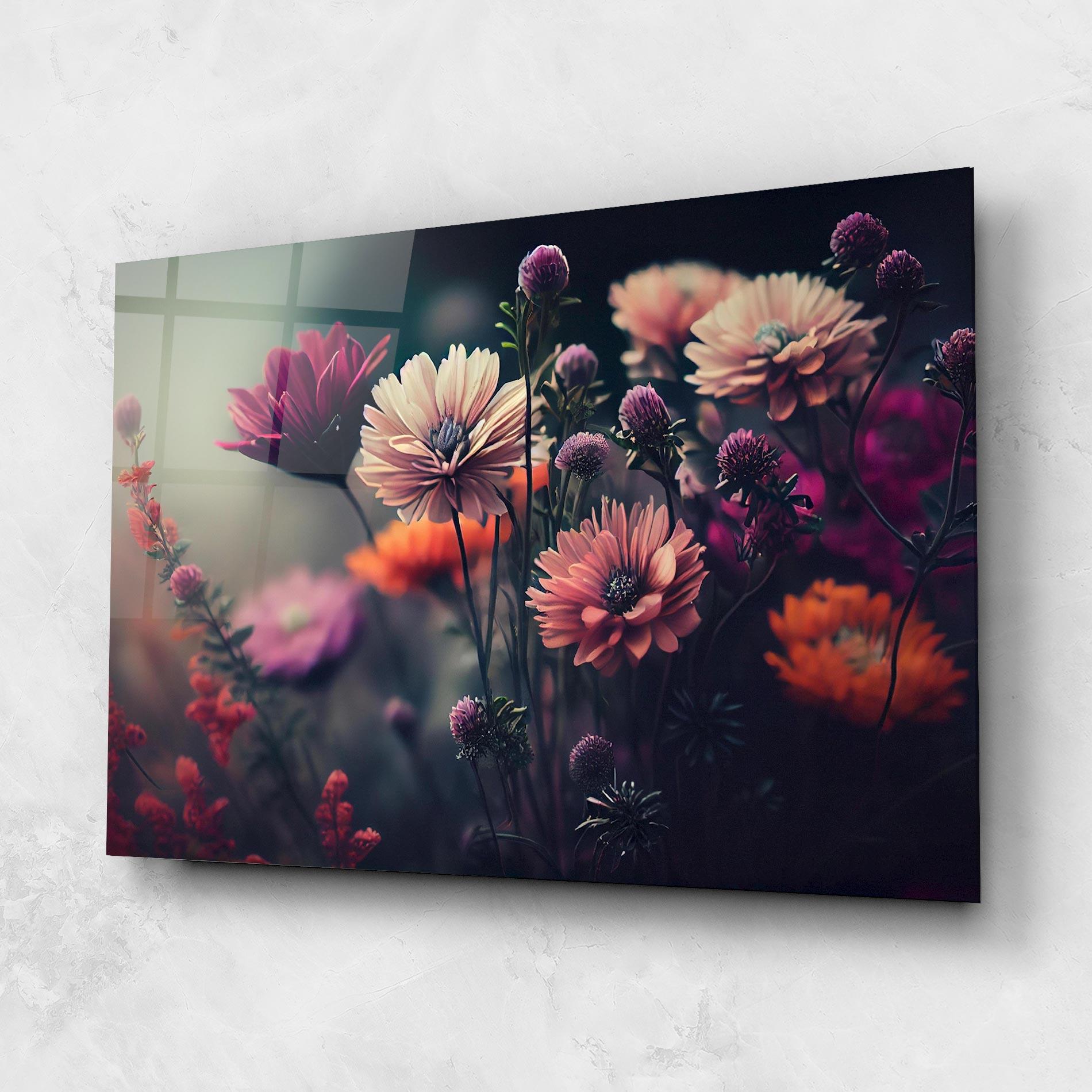 Glasbild Beautiful Flower Garden mockup 1