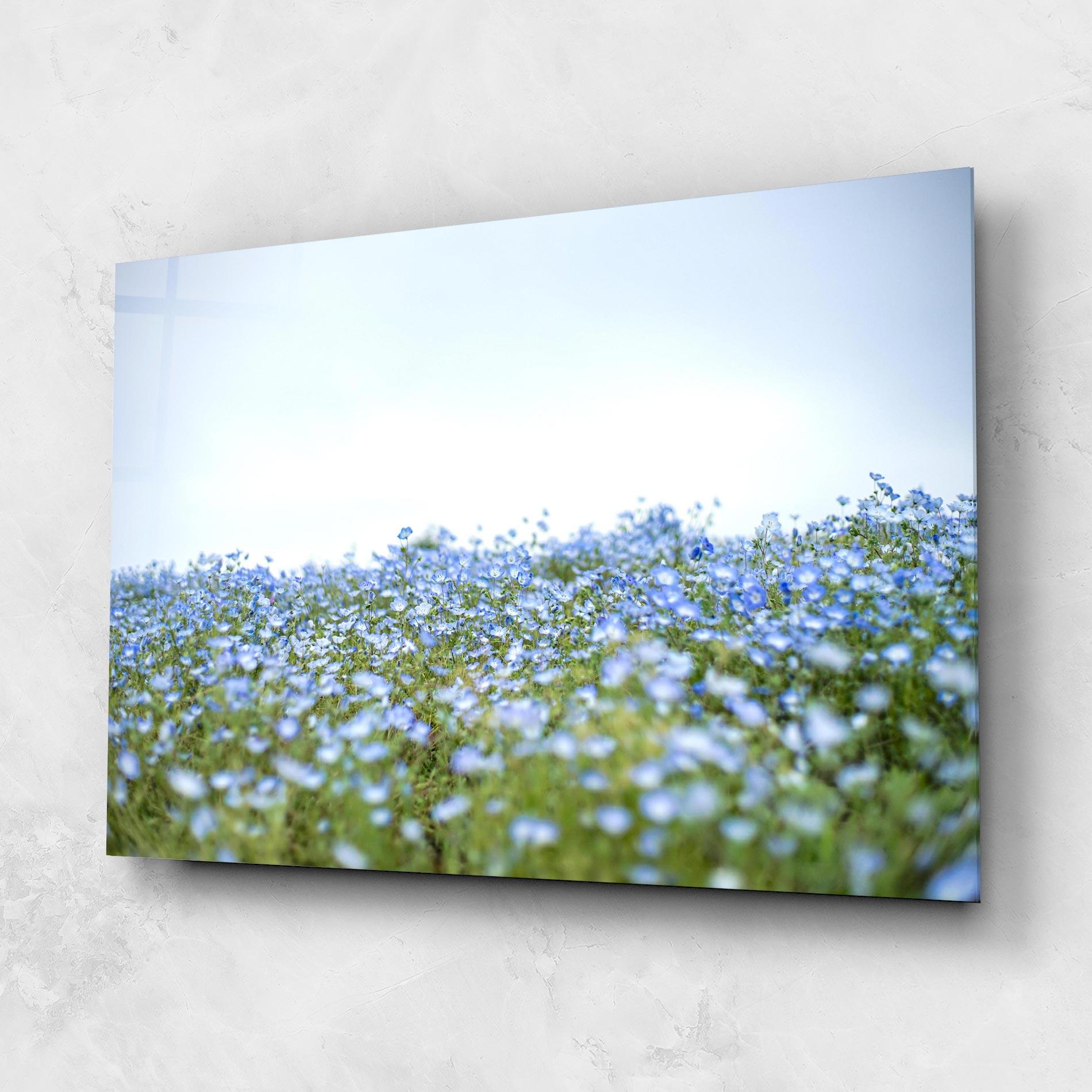 Glasbild Blue Wild Flowers mockup 1