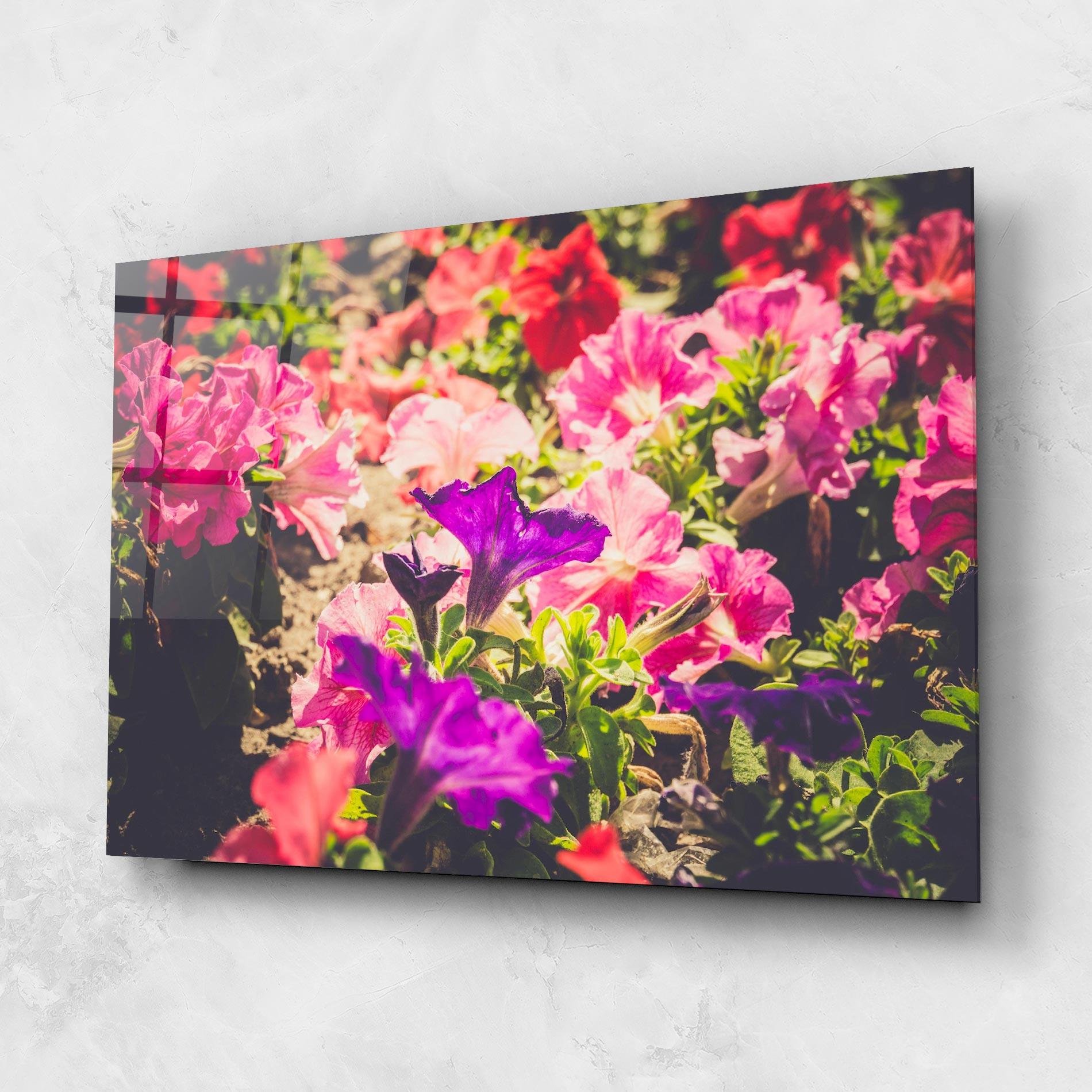 Glasbild Daylight Purple Flower mockup 1