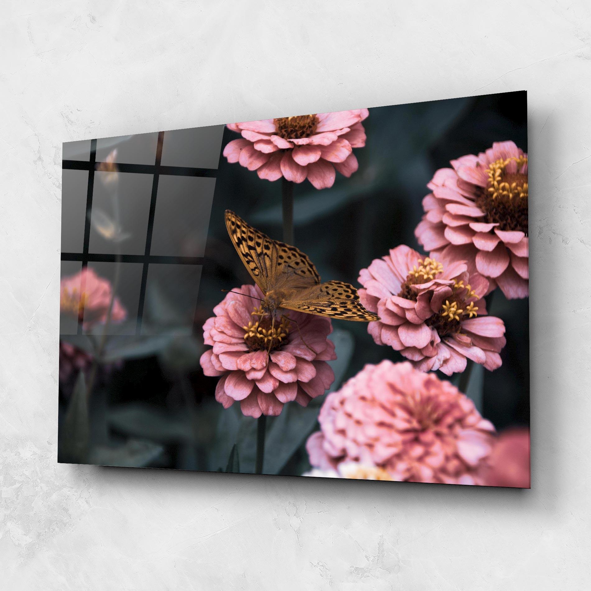 Glasbild Flower Butterfly mockup 1
