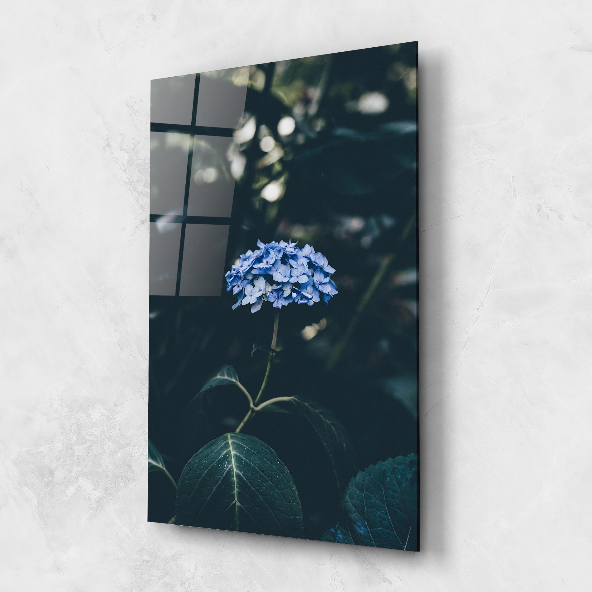 Glasbild Forest Blue Flower mockup 1