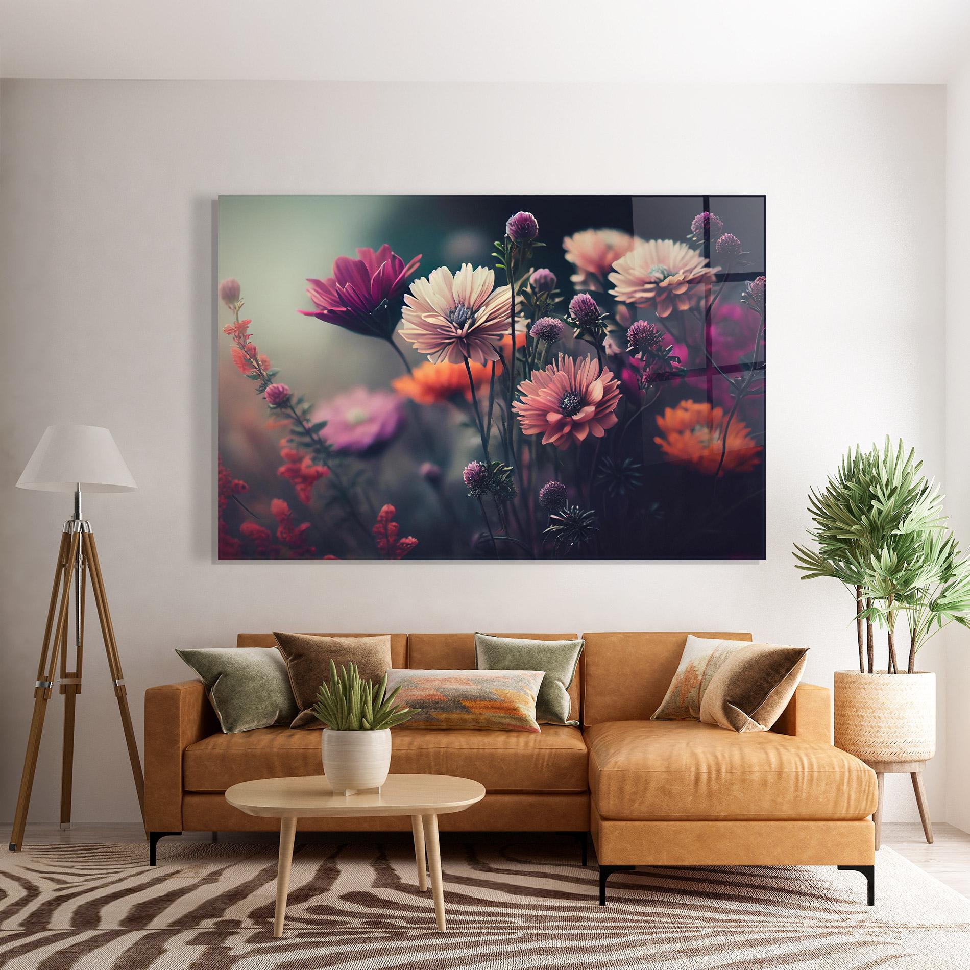 Glasbild Beautiful Flower Garden mockup 7