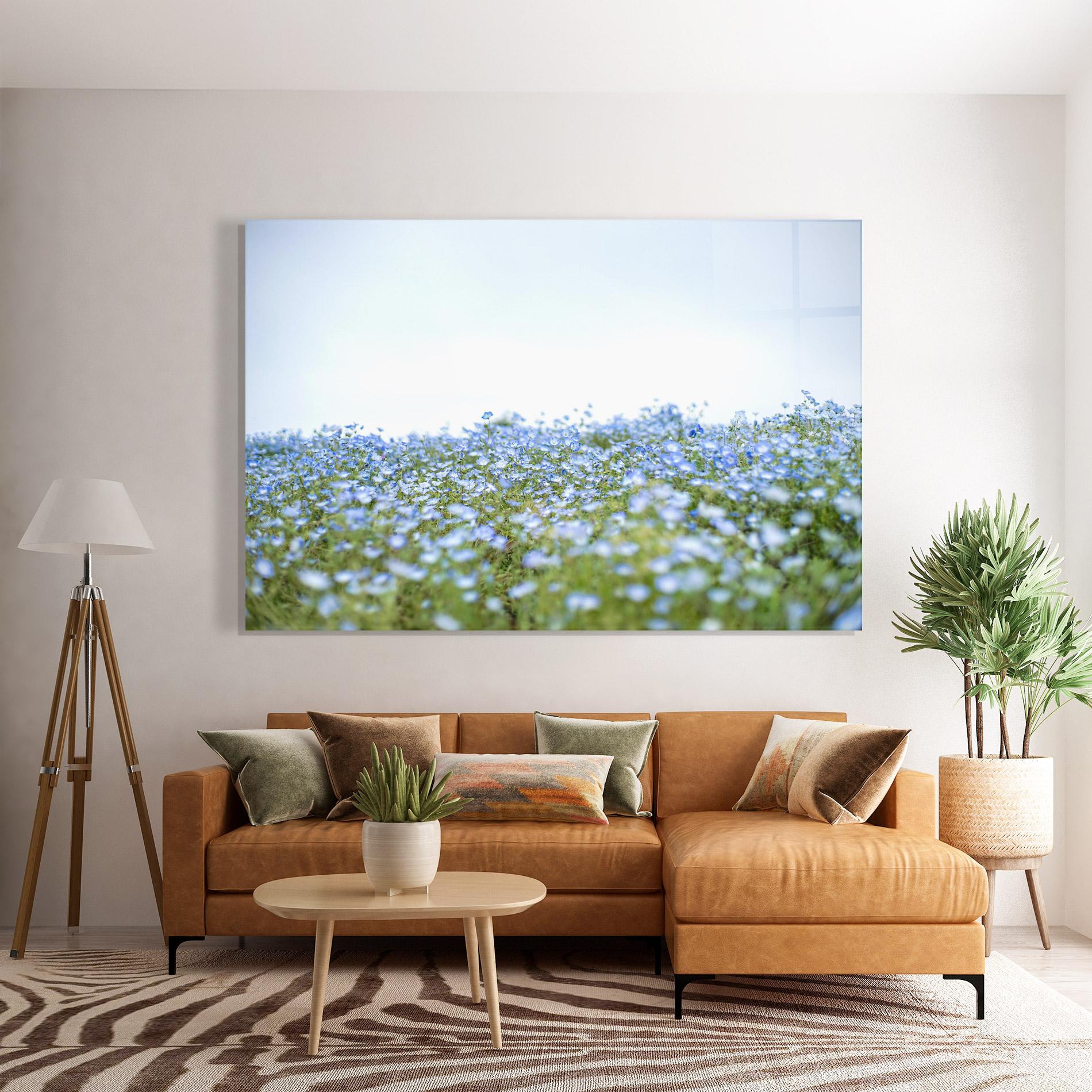 Glasbild Blue Wild Flowers mockup 7