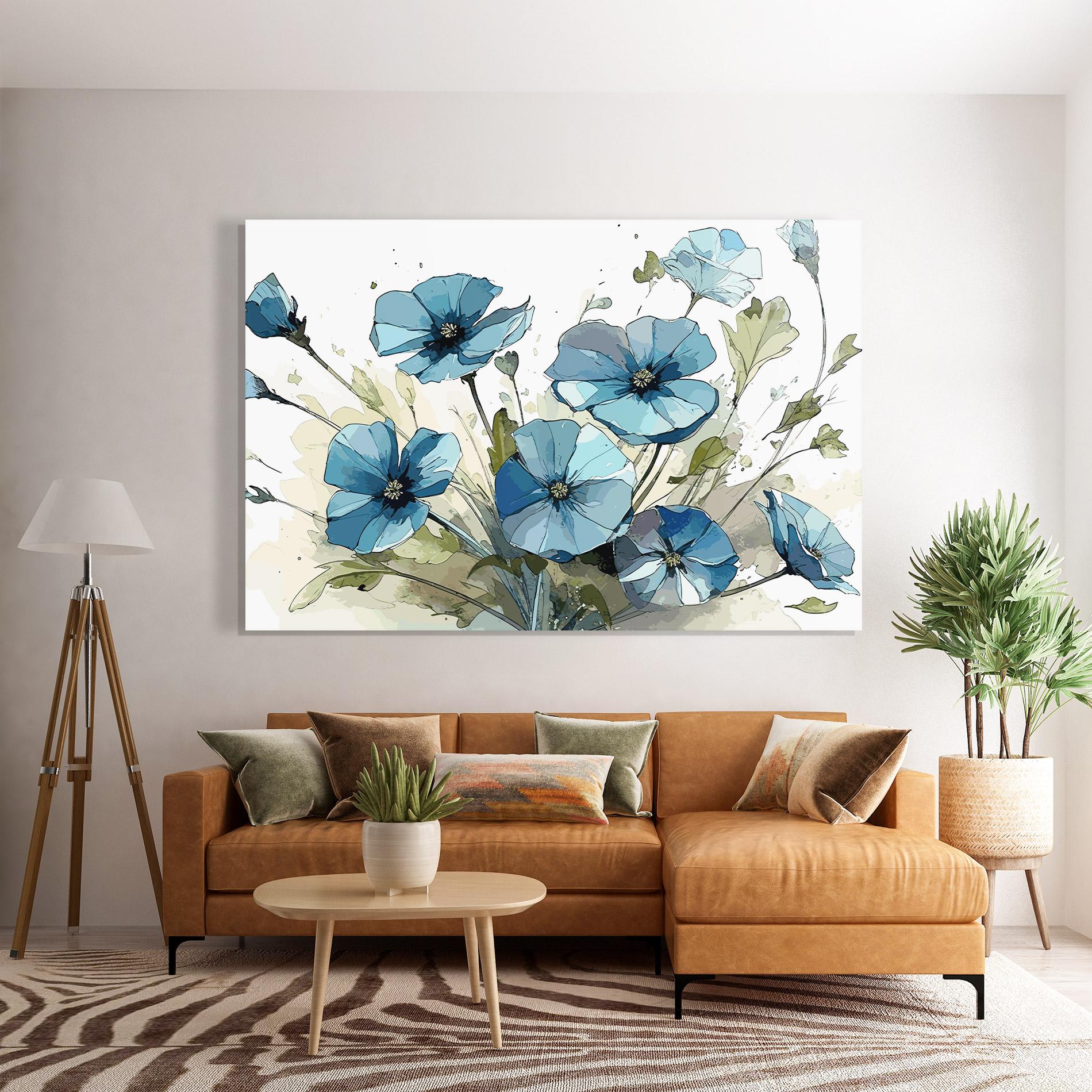 Glasbild Blue Wild Plant mockup 7