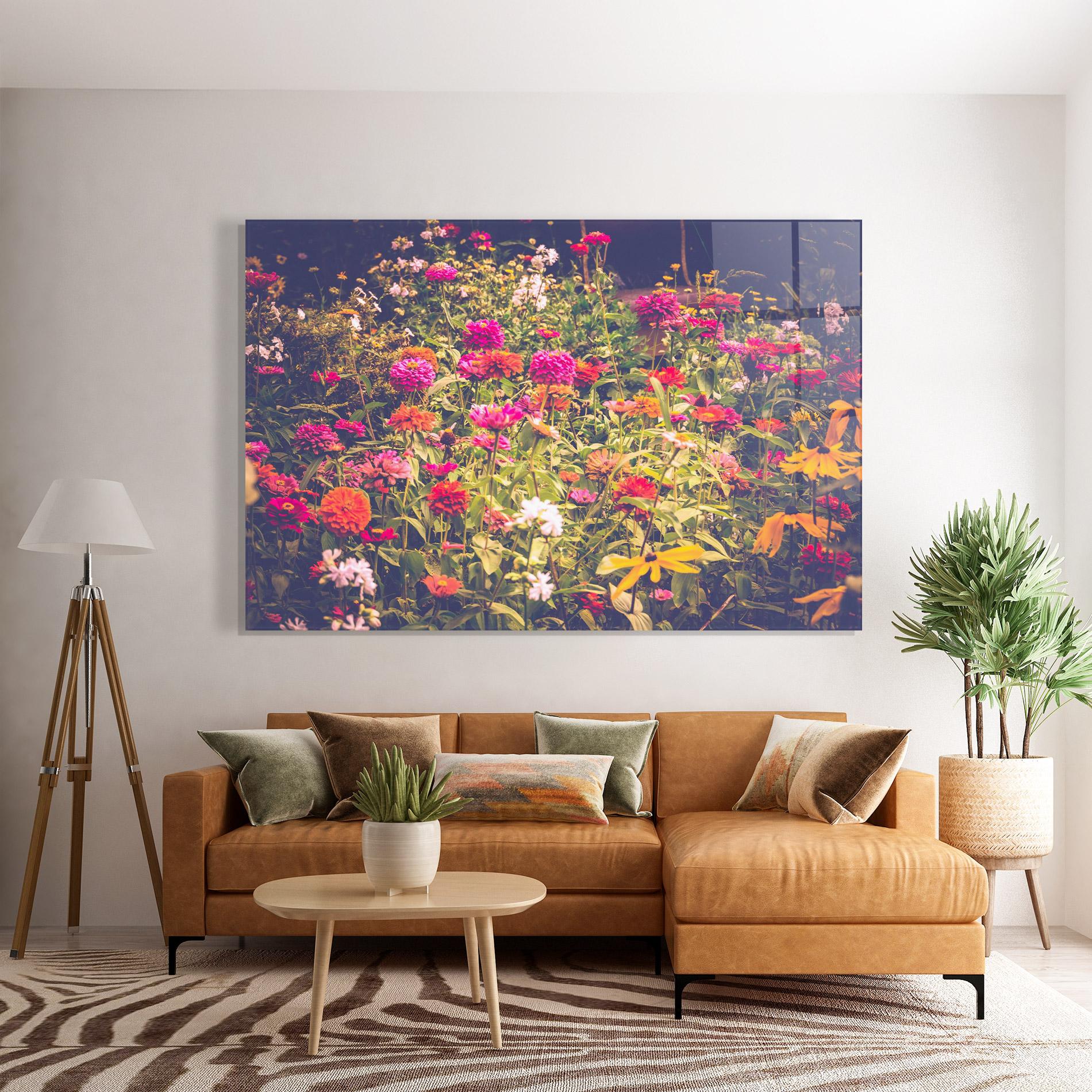 Glasbild Colorful Wild Field mockup 7