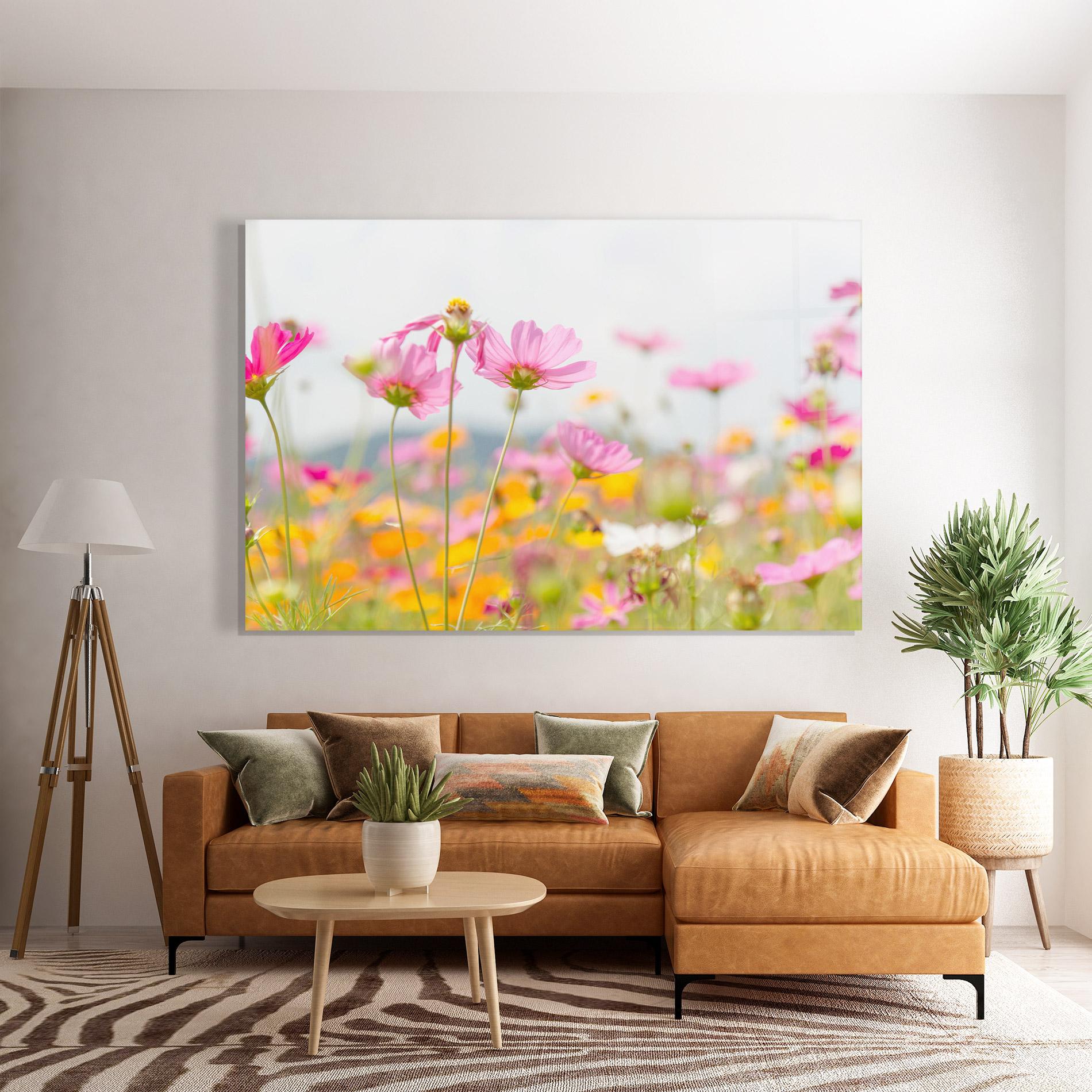 Glasbild Cosmos Beauty Flowers mockup 7
