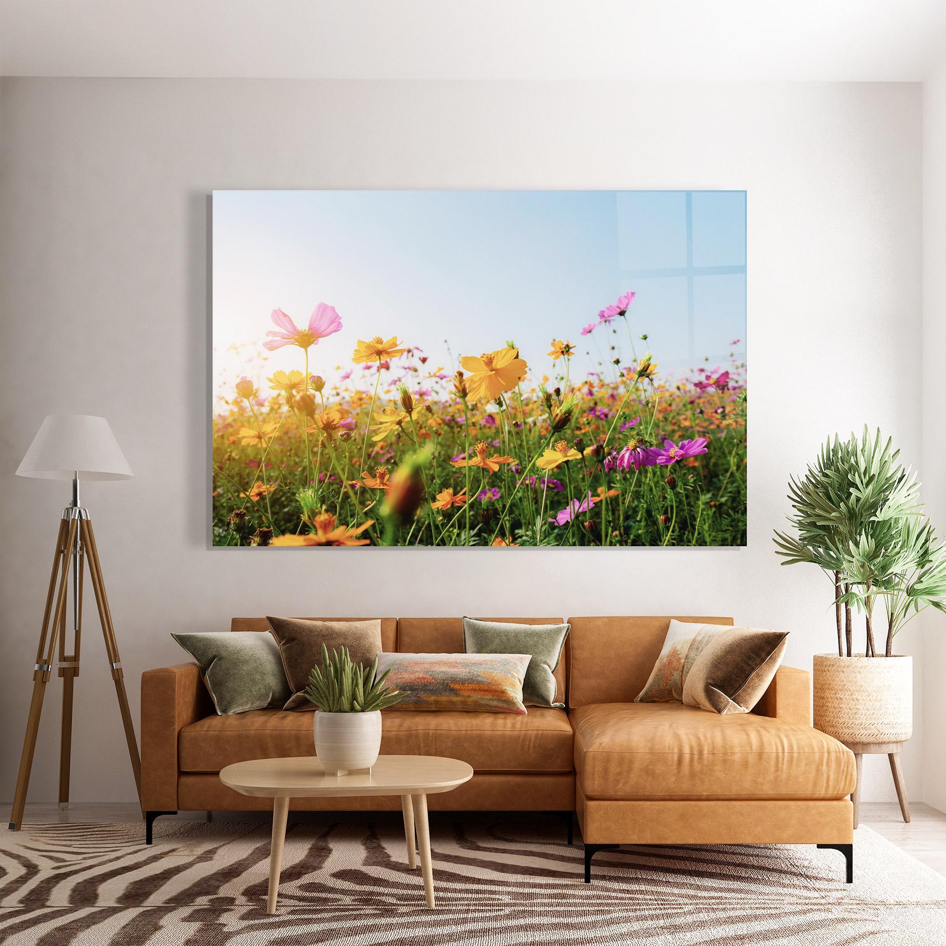 Glasbild Cosmos Field Sunset mockup 7