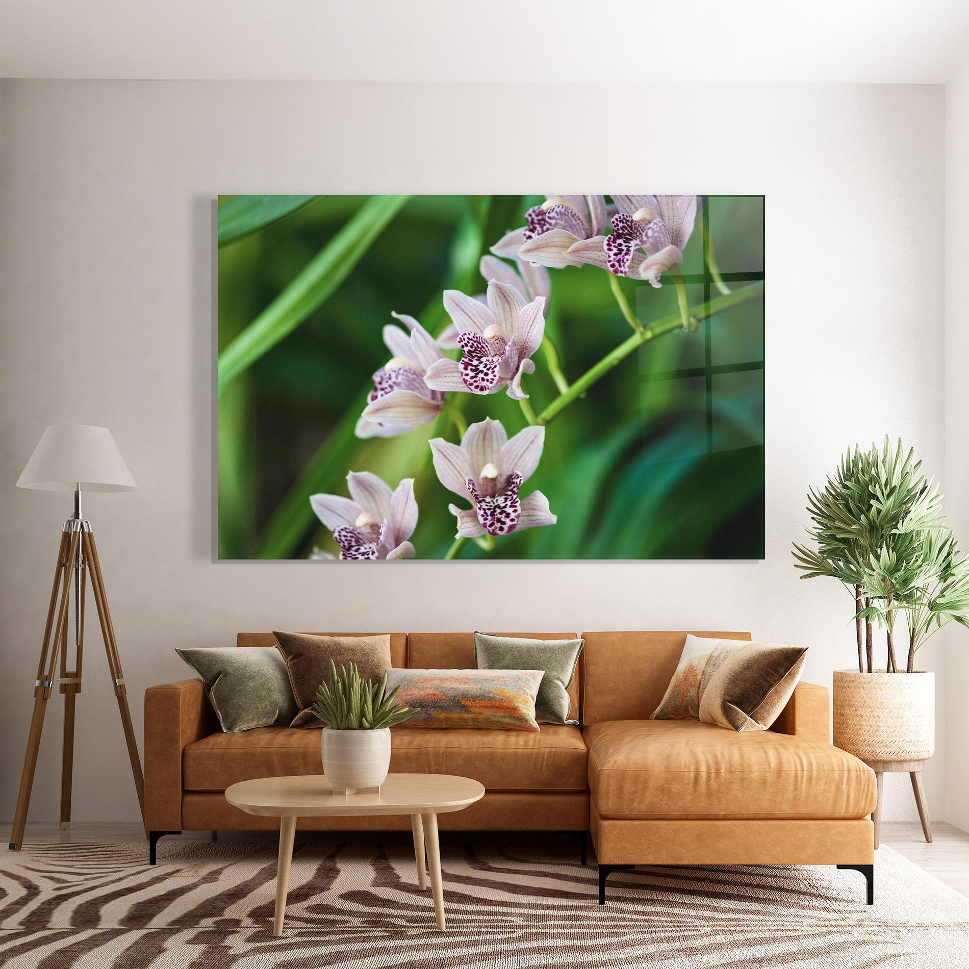 Glasbild Cymbidium Orchid mockup 7