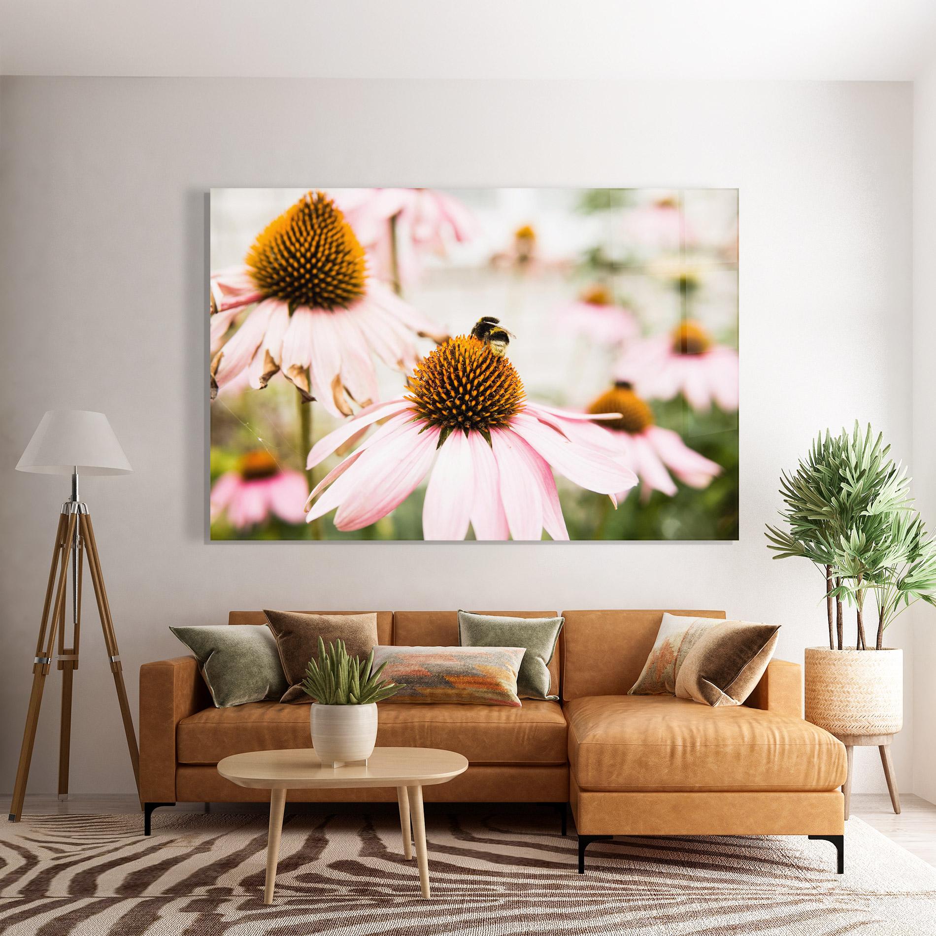 Glasbild Daylight Flower mockup 7