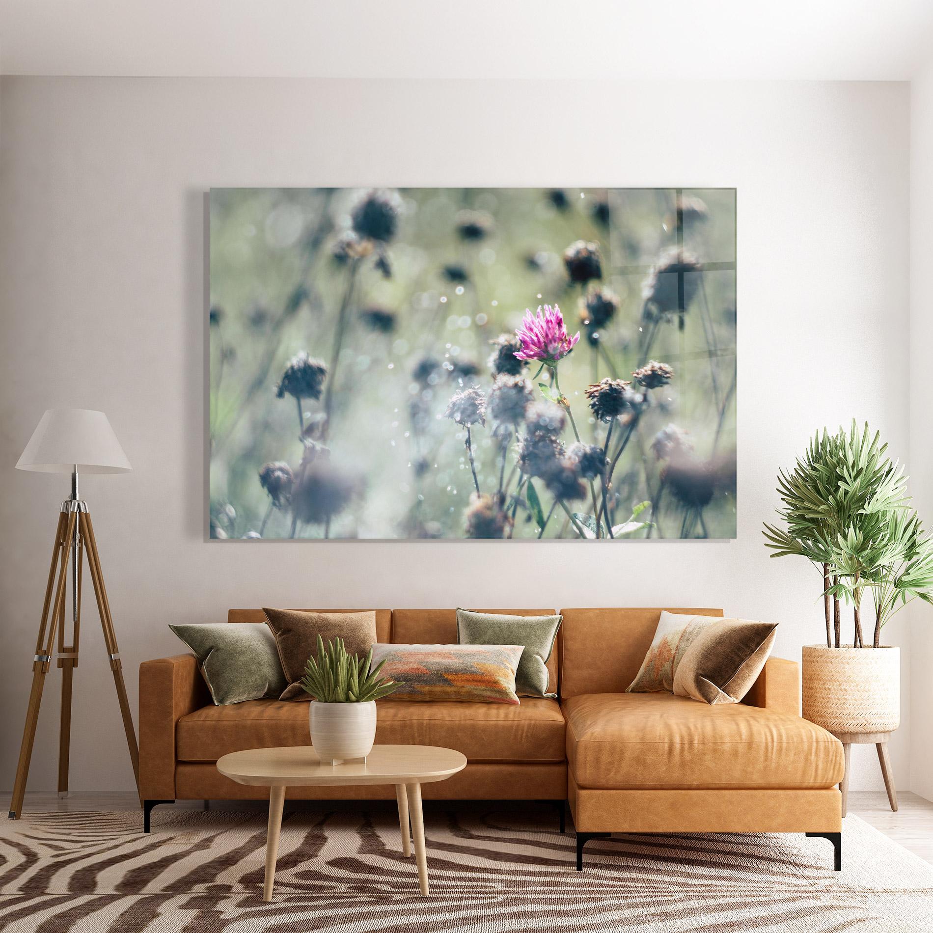 Glasbild Dreamy Purple Flower mockup 7