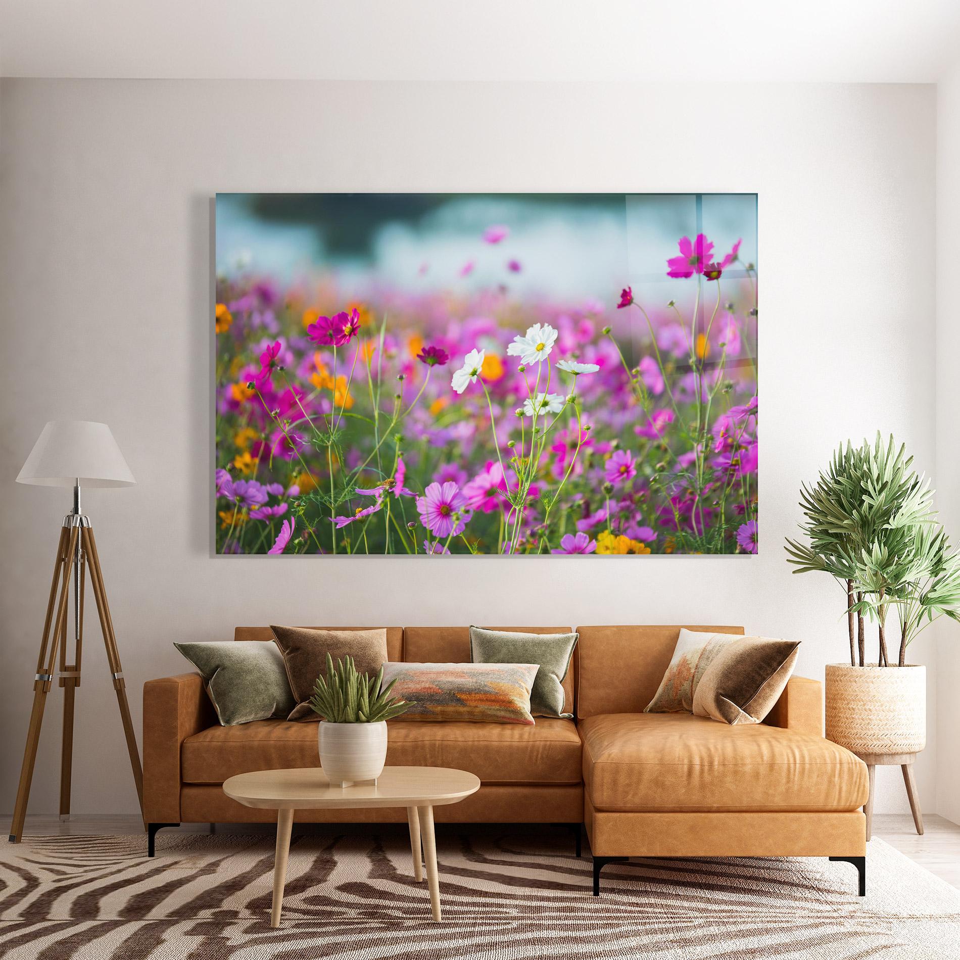 Glasbild Flower Grassland mockup 7