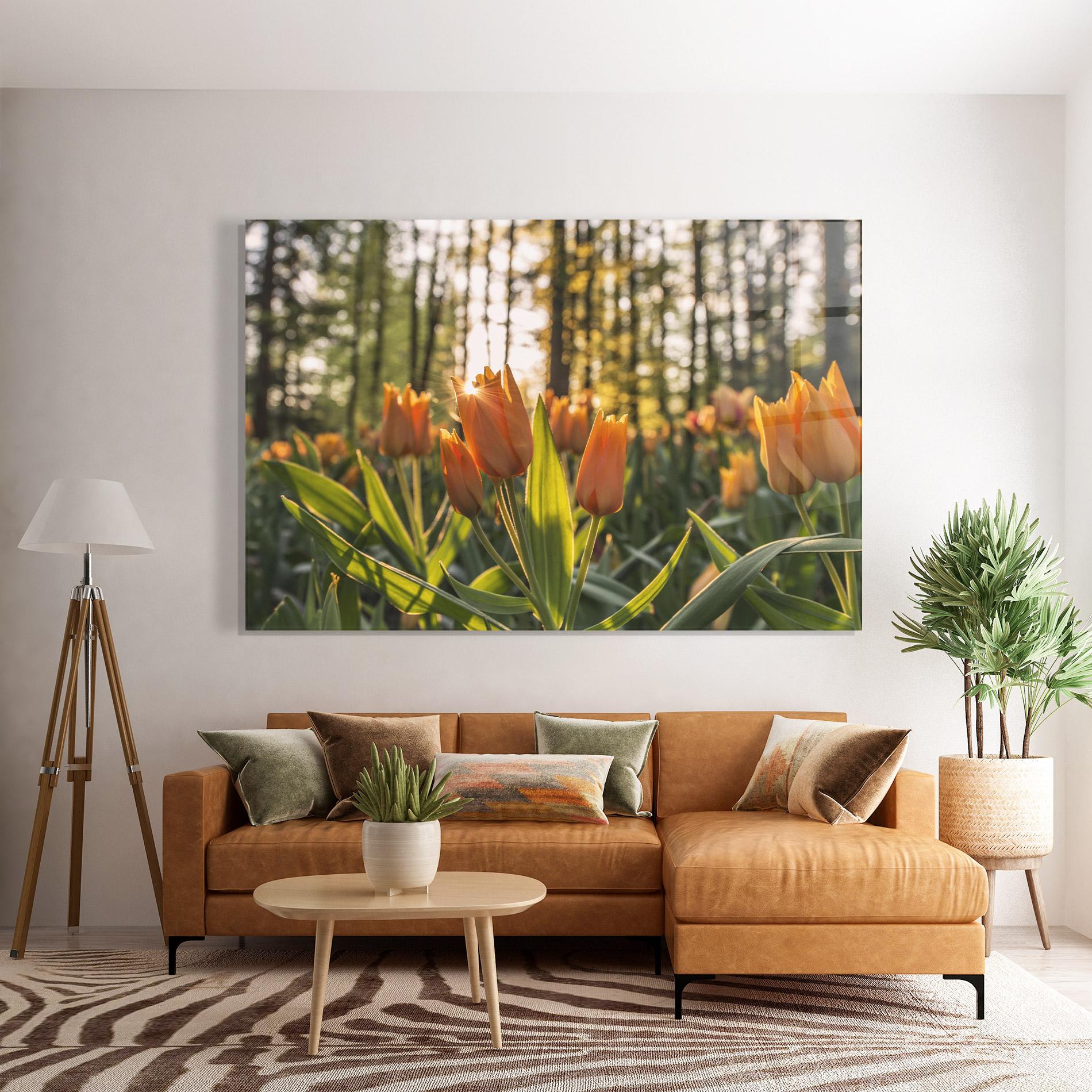 Glasbild Forest Tulips mockup 7