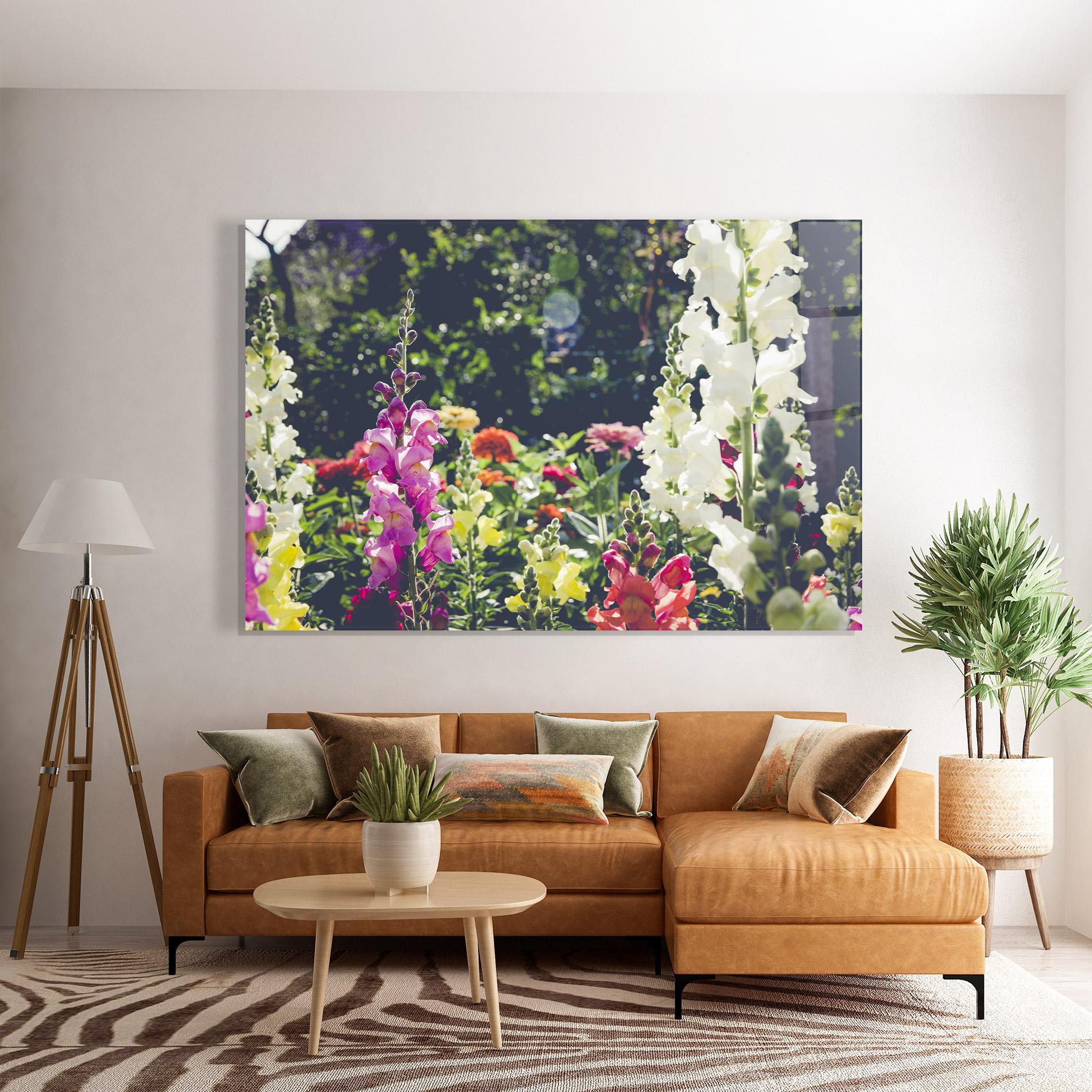 Glasbild Garden Pretty Flowers mockup 7