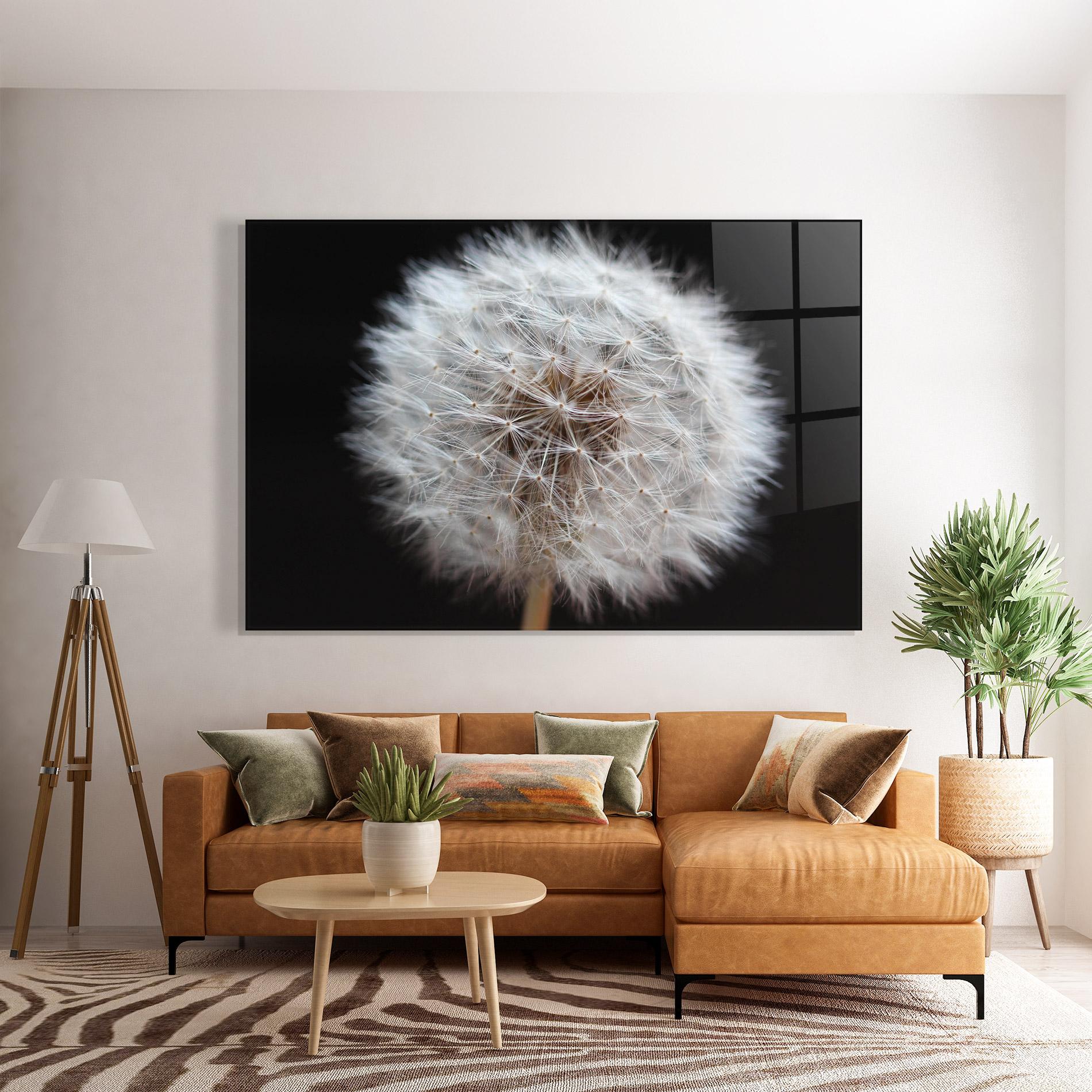 Glasbild Wild Dandelion Closeup mockup 7