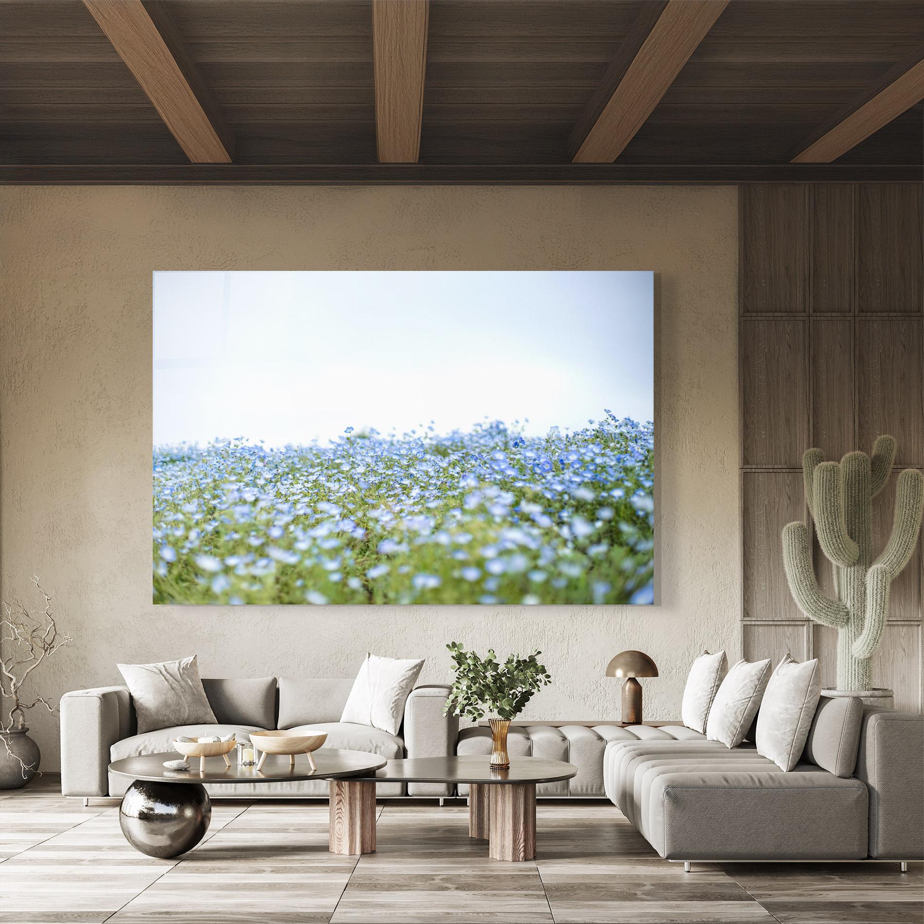 Glasbild Blue Wild Flowers mockup 8