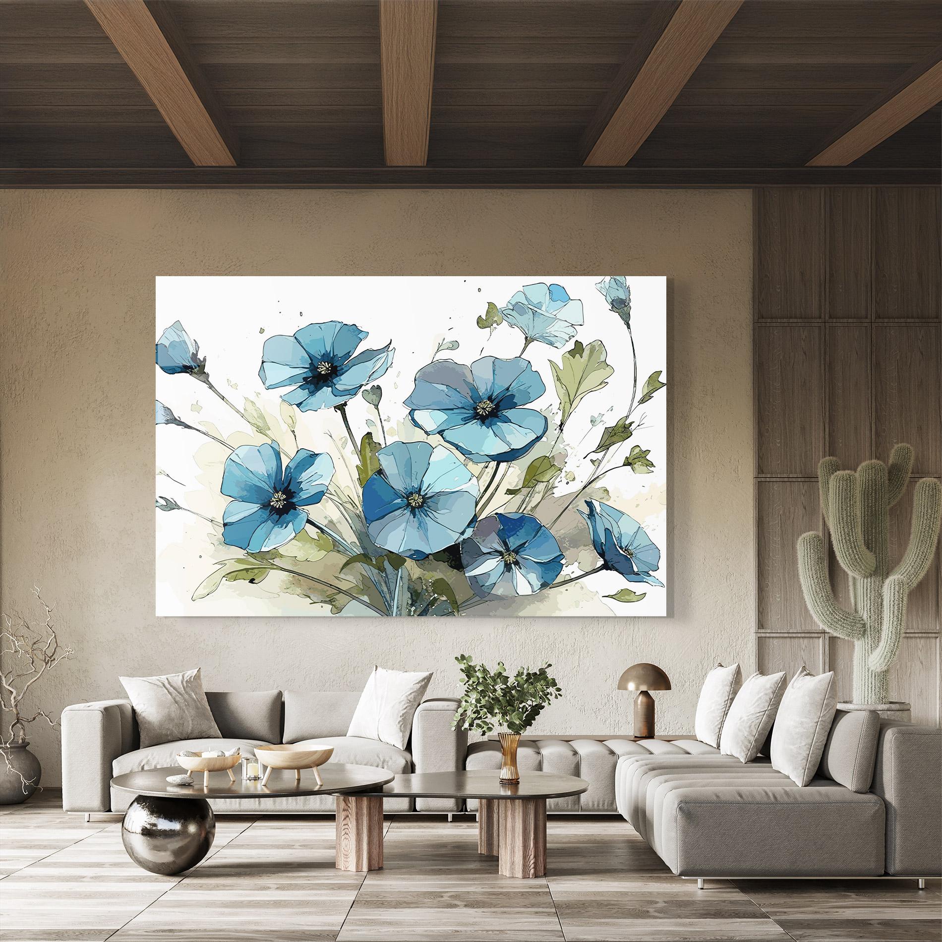 Glasbild Blue Wild Plant mockup 8