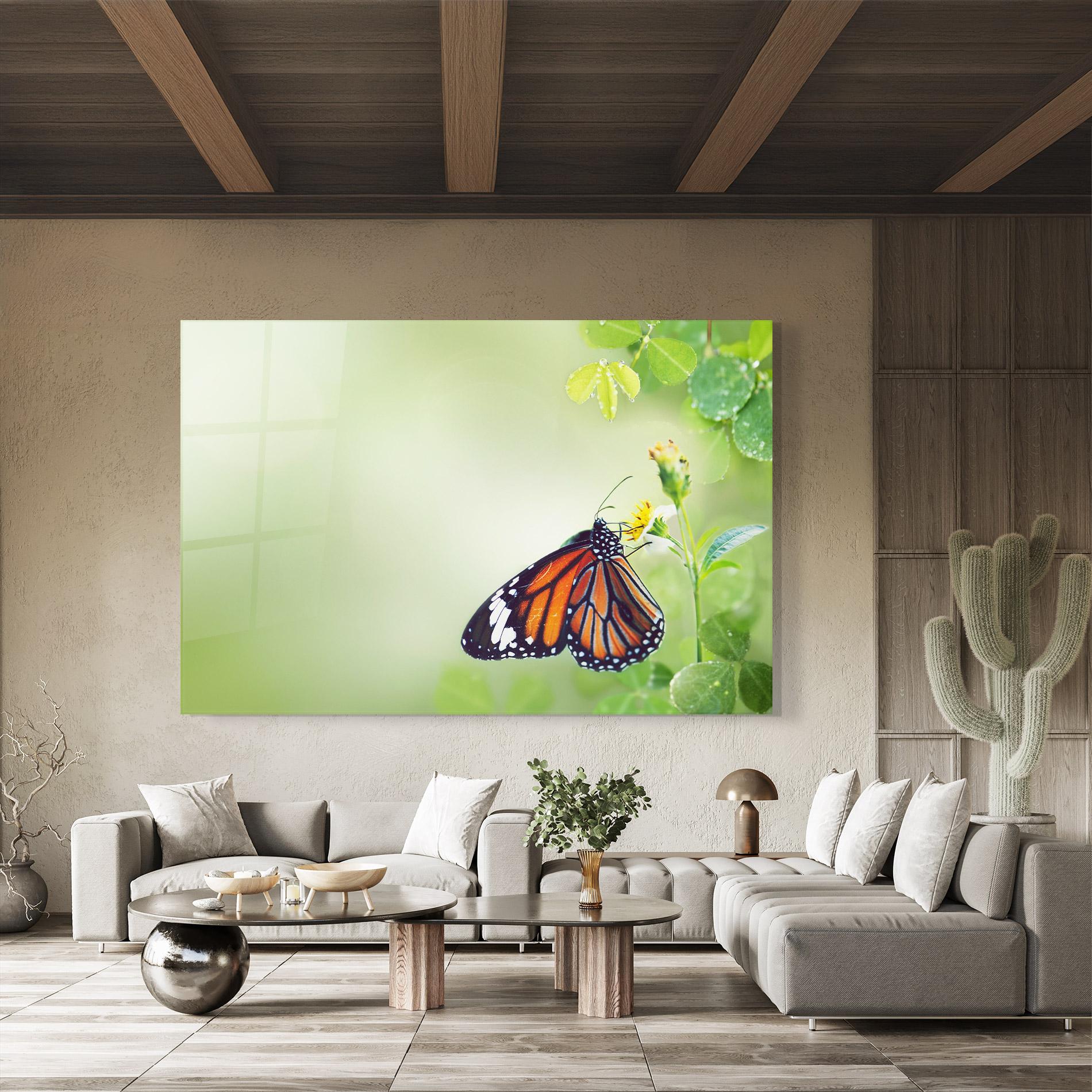 Glasbild Butterfly Wild Plant mockup 8