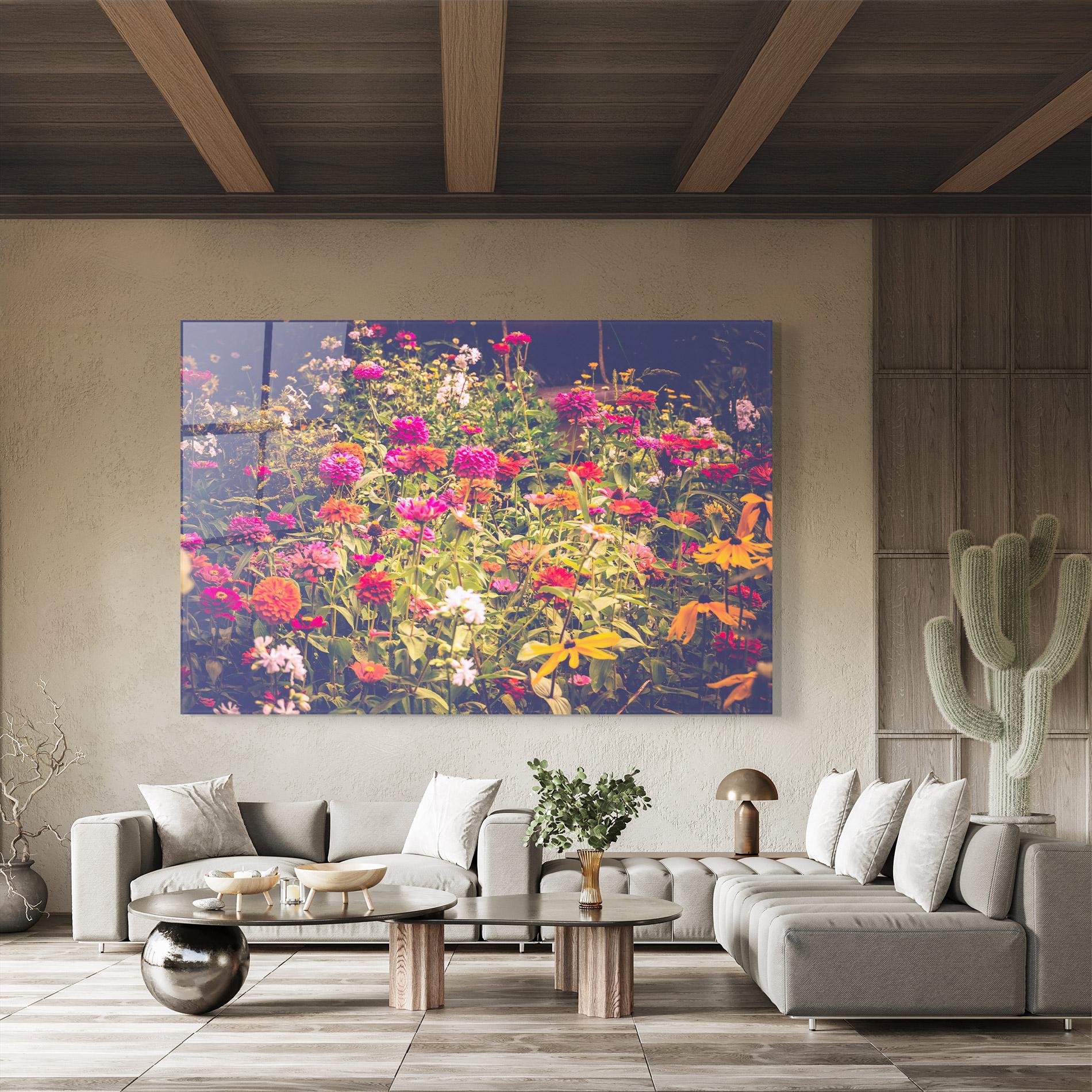 Glasbild Colorful Wild Field mockup 8