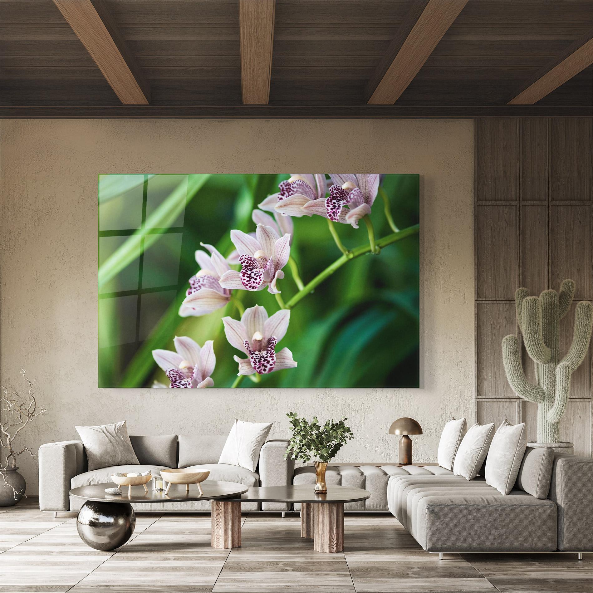 Glasbild Cymbidium Orchid mockup 8