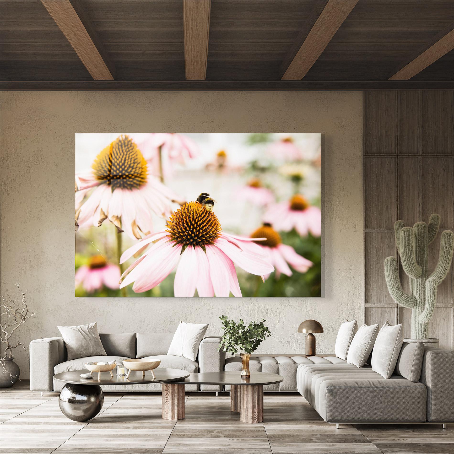 Glasbild Daylight Flower mockup 8