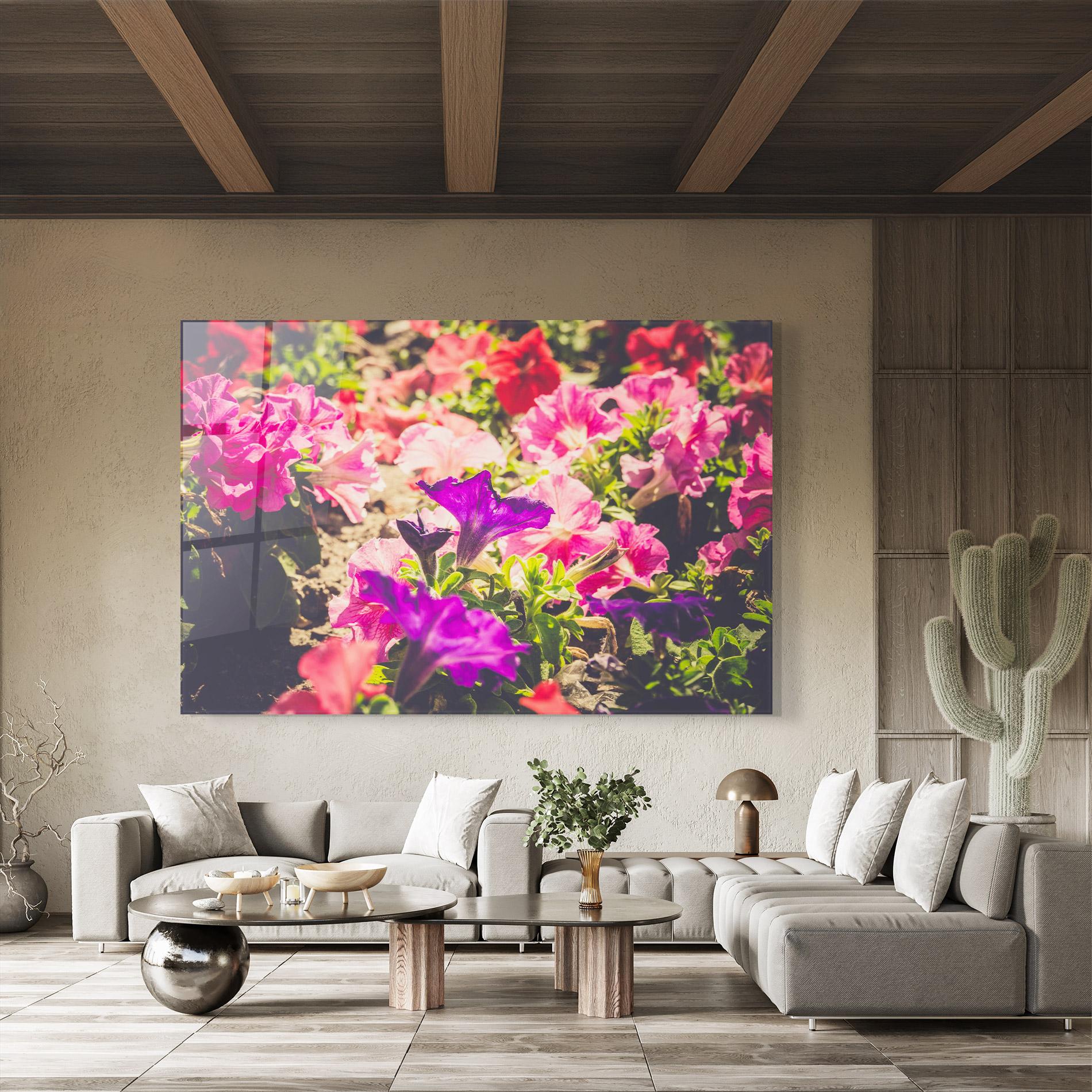 Glasbild Daylight Purple Flower mockup 8