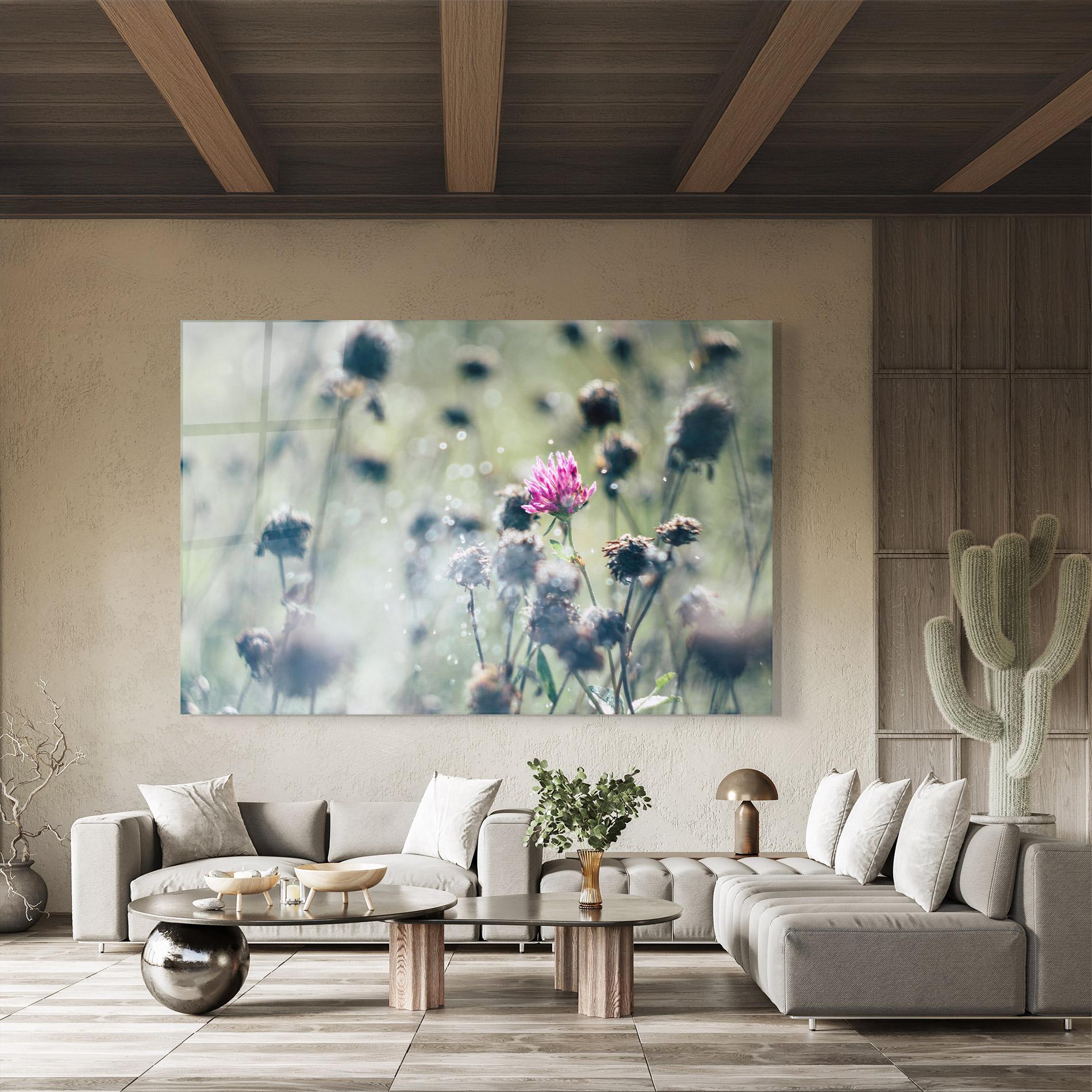 Glasbild Dreamy Purple Flower mockup 8