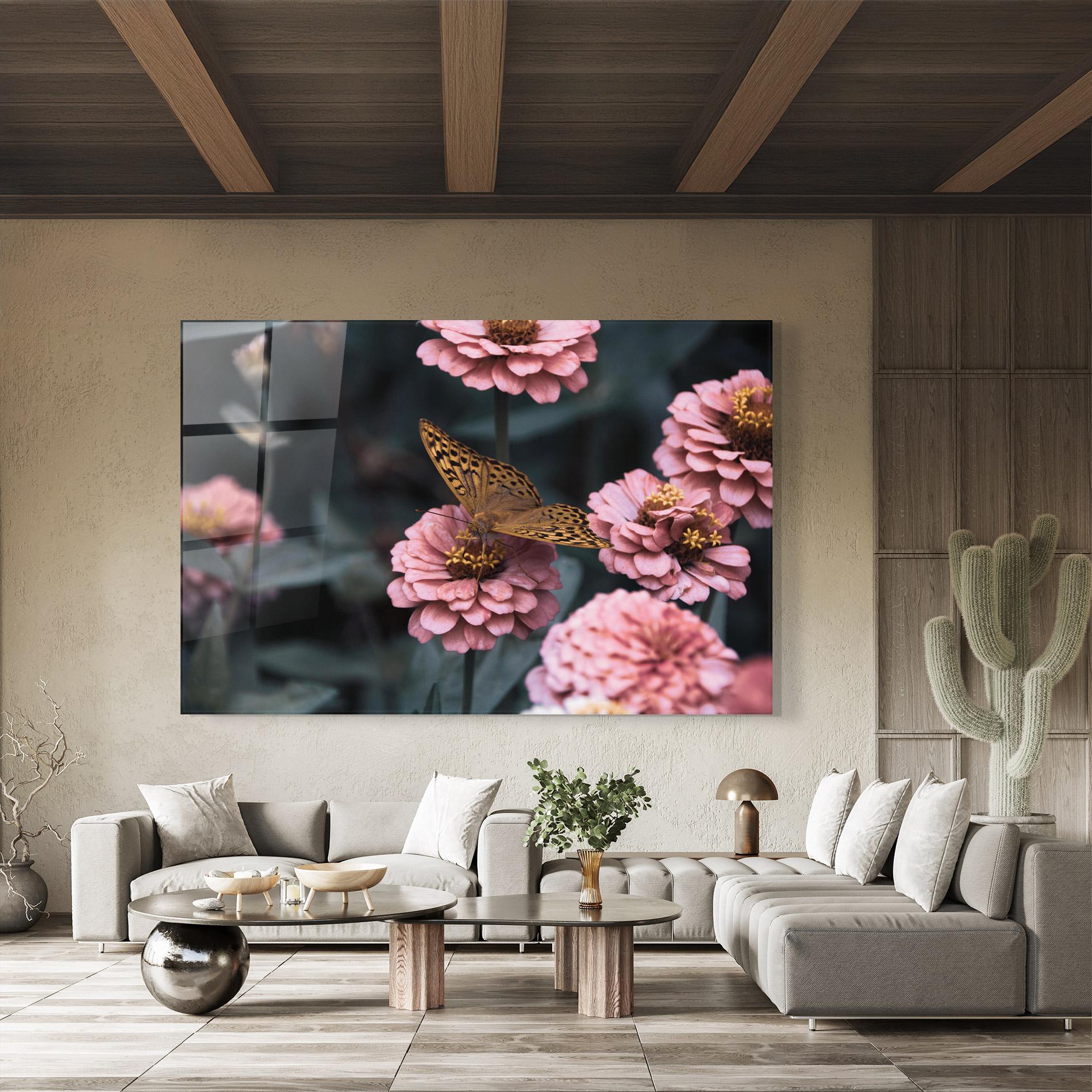 Glasbild Flower Butterfly mockup 8